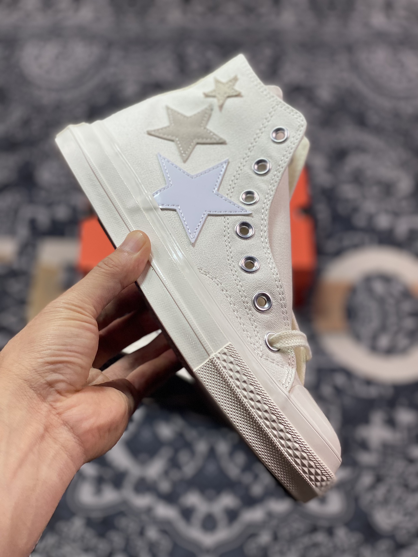 Converse Chuck 70 SNL 白色星星 匡威新款 高帮休闲舒适帆布硫化鞋 经典1970米白鞋身   A11611C