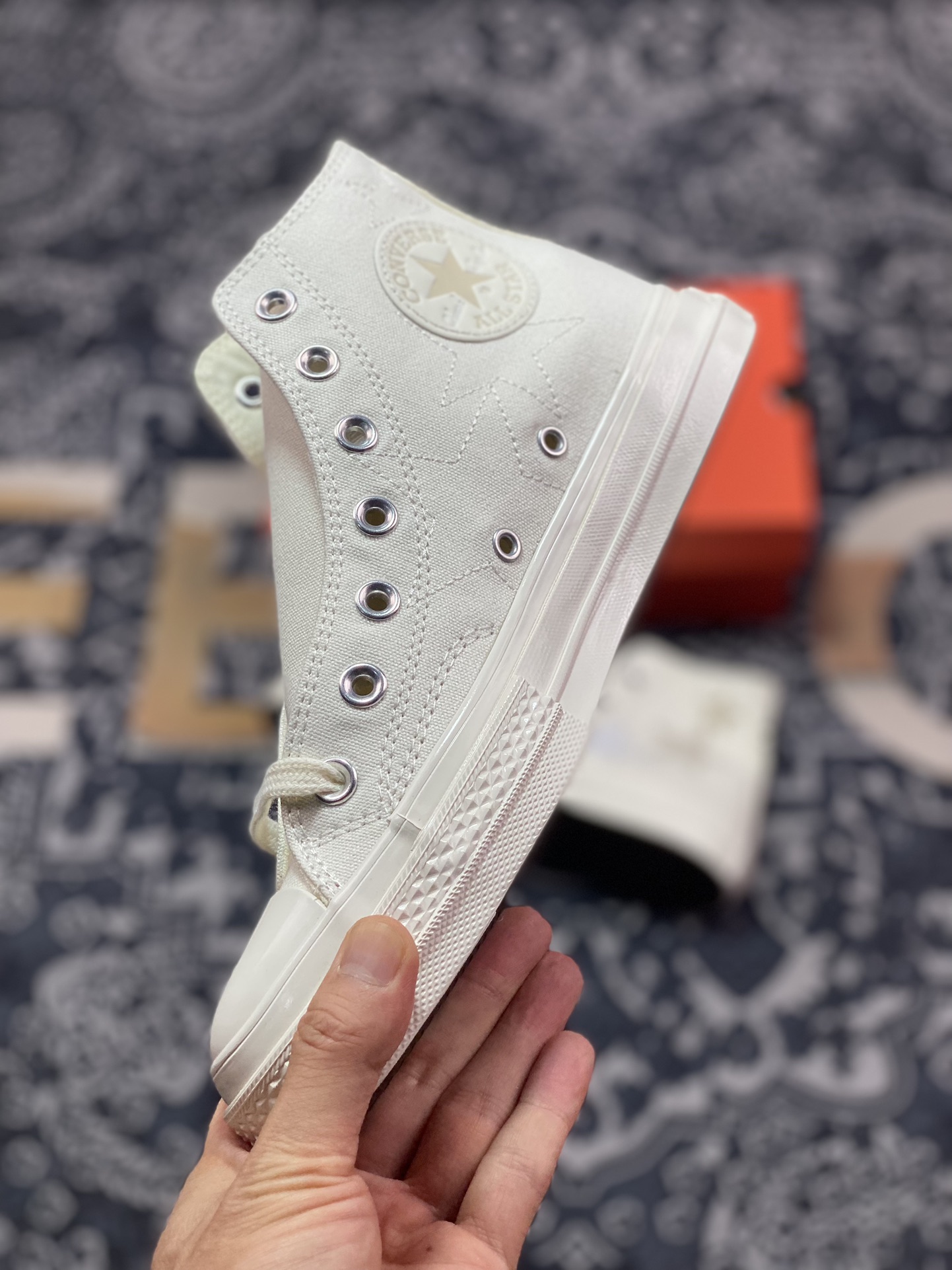 Converse Chuck 70 SNL 白色星星 匡威新款 高帮休闲舒适帆布硫化鞋 经典1970米白鞋身   A11611C