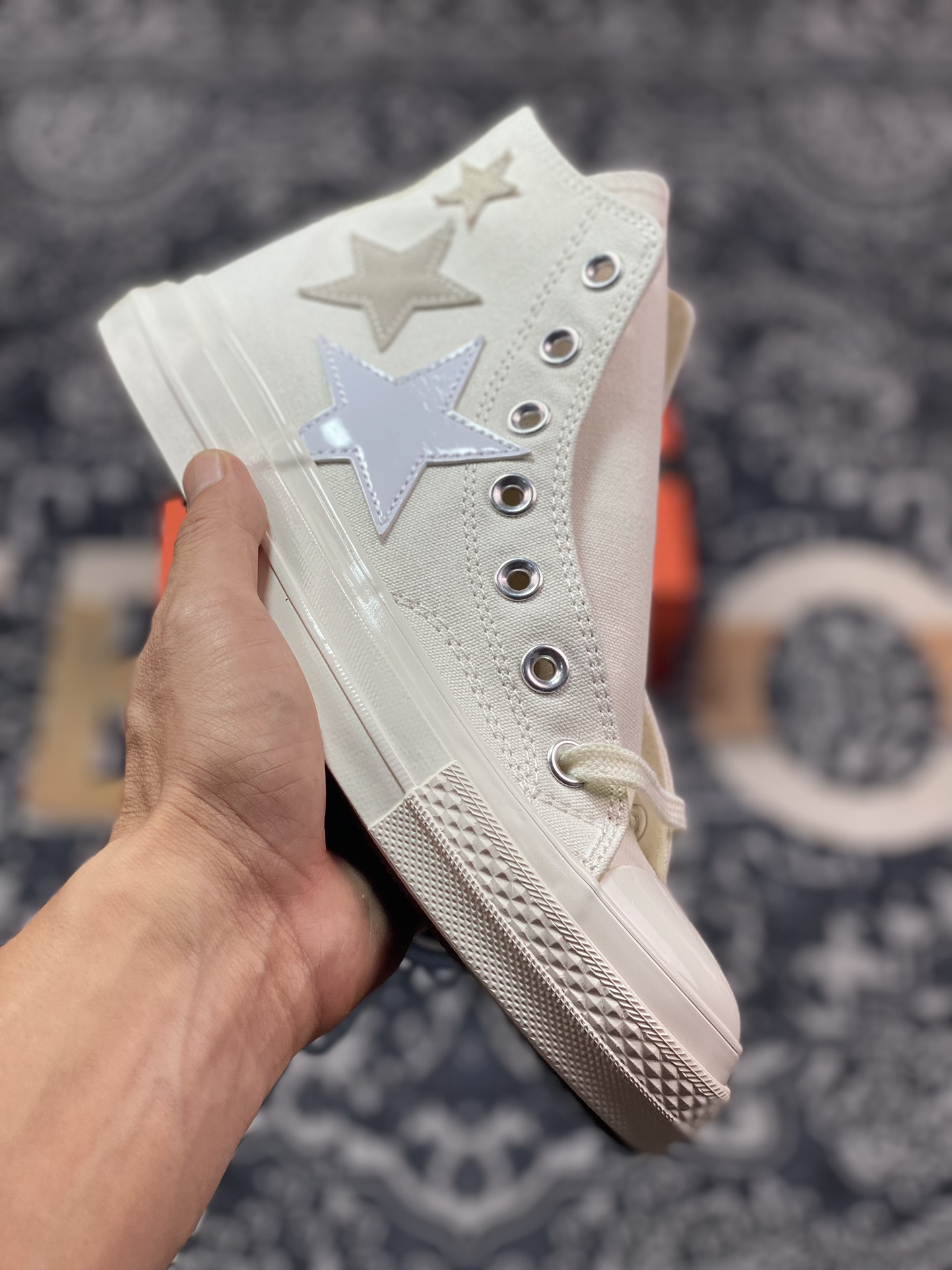 Converse Chuck 70 SNL 白色星星 匡威新款 高帮休闲舒适帆布硫化鞋 经典1970米白鞋身   A11611C