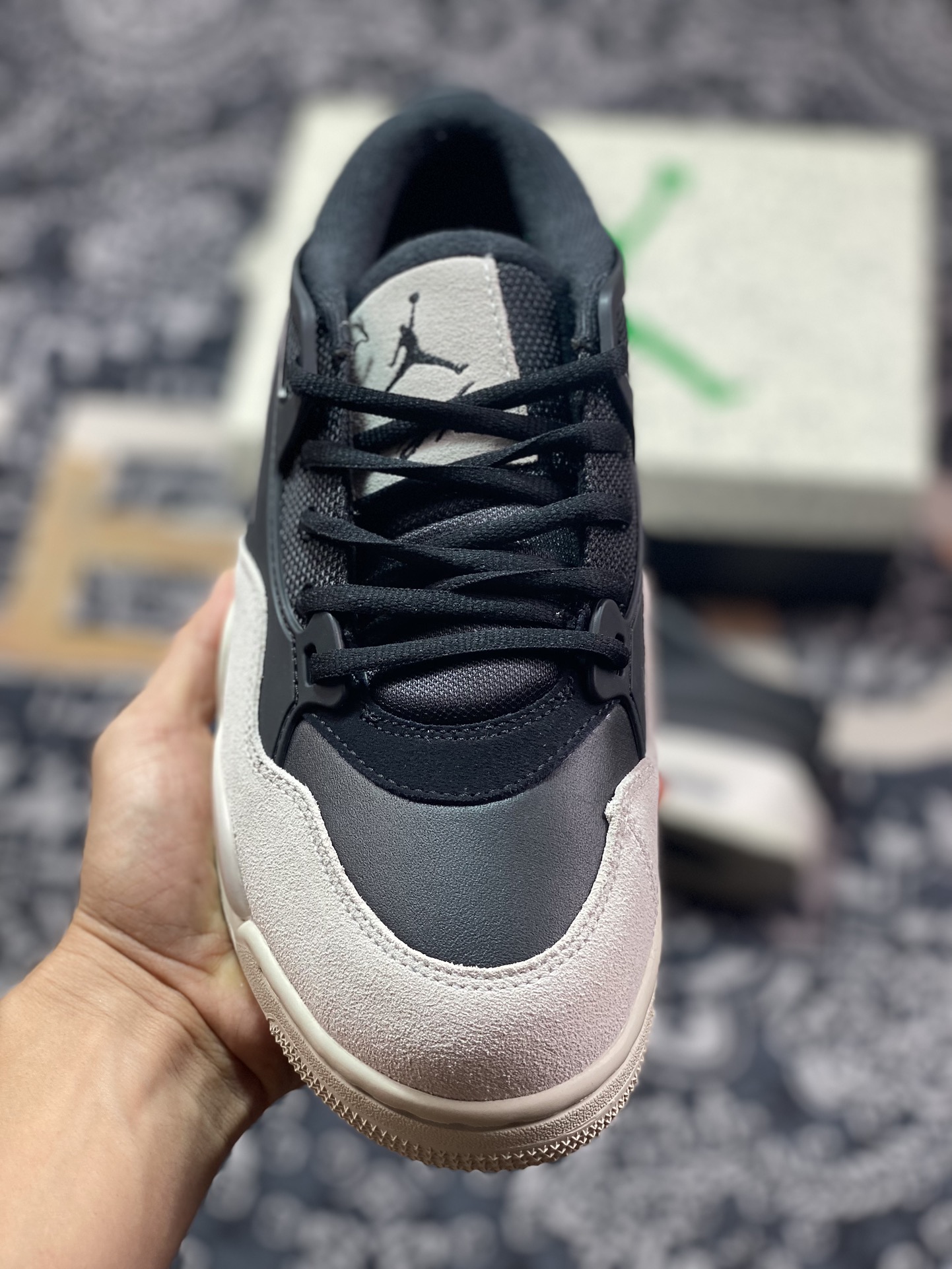 F版 Air Jordan AJ4 RM 重制版低帮复古篮球鞋 黑白熊猫 FQ7939-001