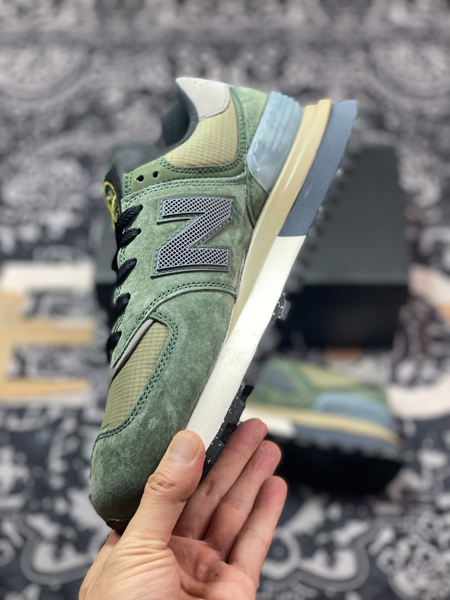 石头岛Stone Island x NB新百伦New Balance U574”Dark Green”慢跑鞋“联名深绿黑卡其”U574LGIL