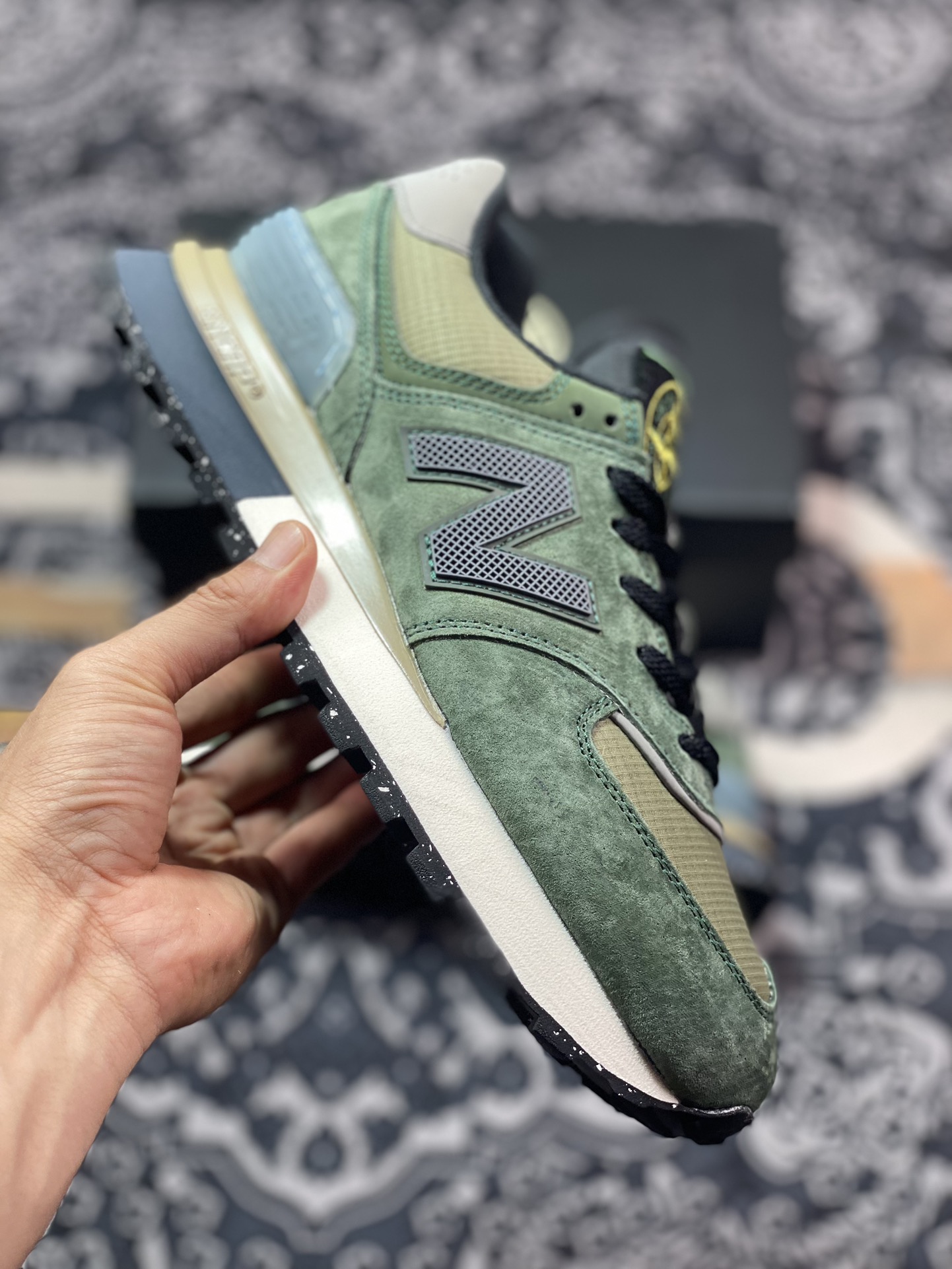 石头岛Stone Island x NB新百伦New Balance U574”Dark Green”慢跑鞋“联名深绿黑卡其”U574LGIL