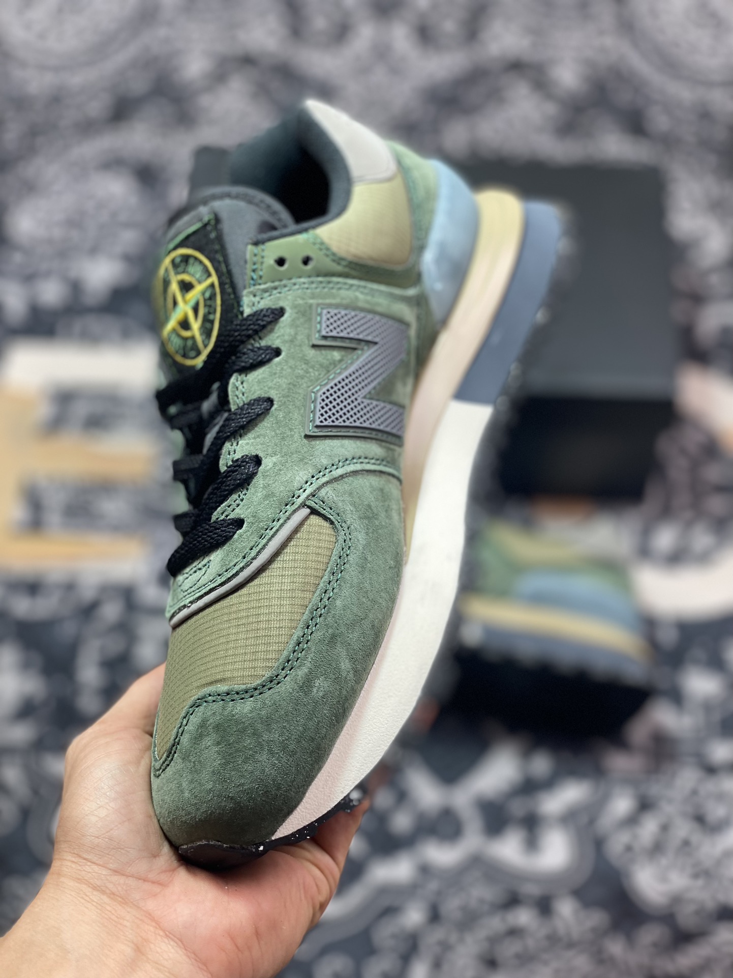 石头岛Stone Island x NB新百伦New Balance U574”Dark Green”慢跑鞋“联名深绿黑卡其”U574LGIL