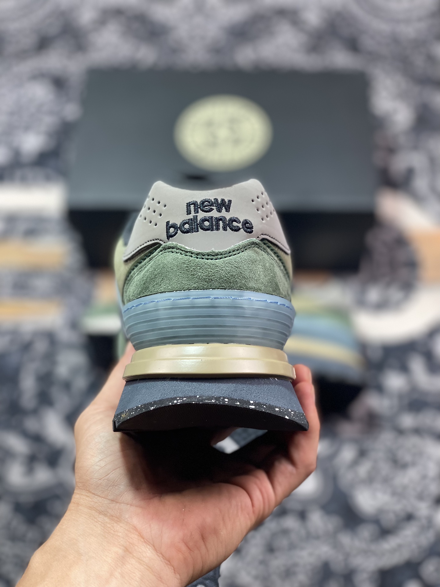 石头岛Stone Island x NB新百伦New Balance U574”Dark Green”慢跑鞋“联名深绿黑卡其”U574LGIL