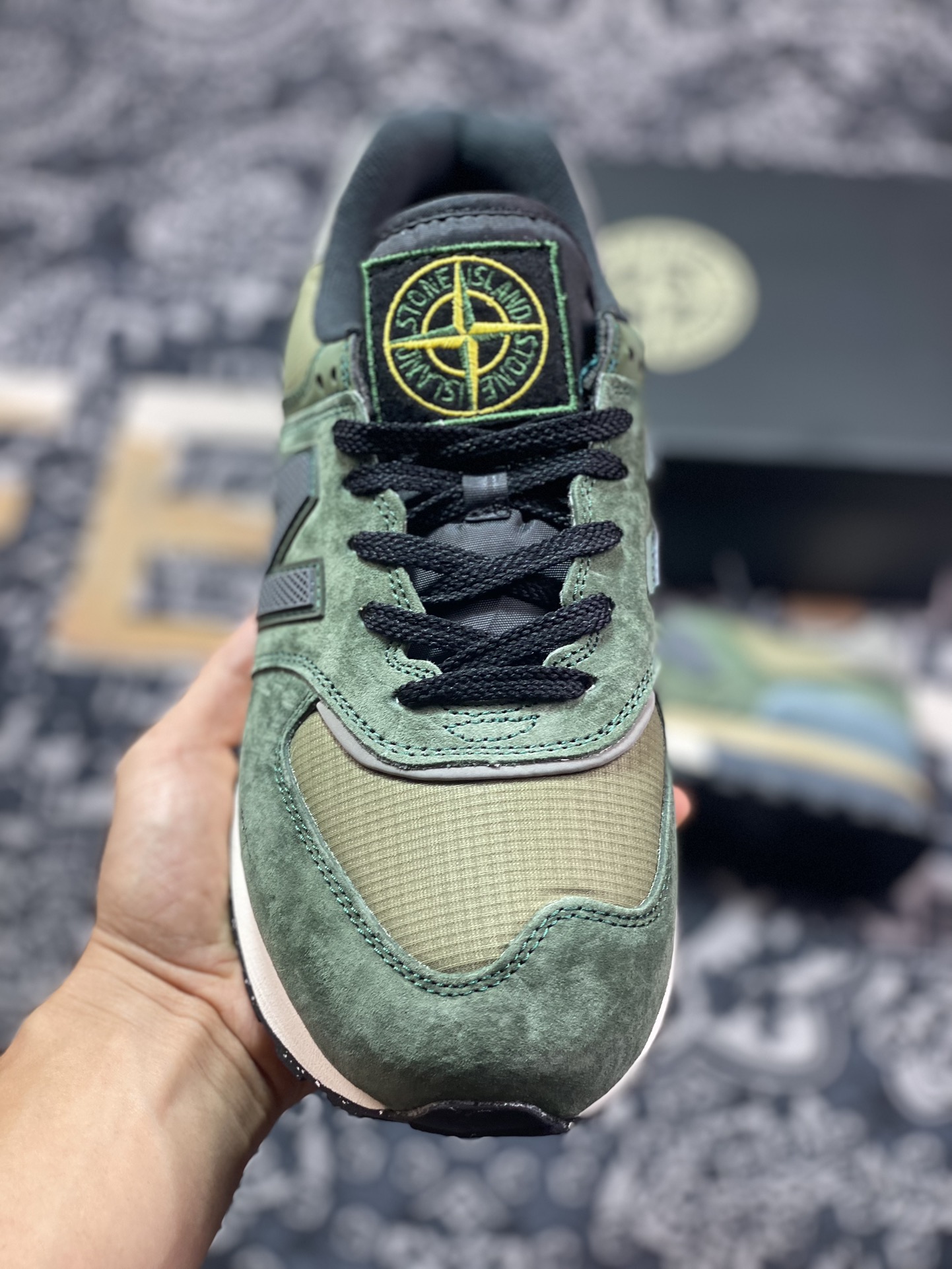 石头岛Stone Island x NB新百伦New Balance U574”Dark Green”慢跑鞋“联名深绿黑卡其”U574LGIL