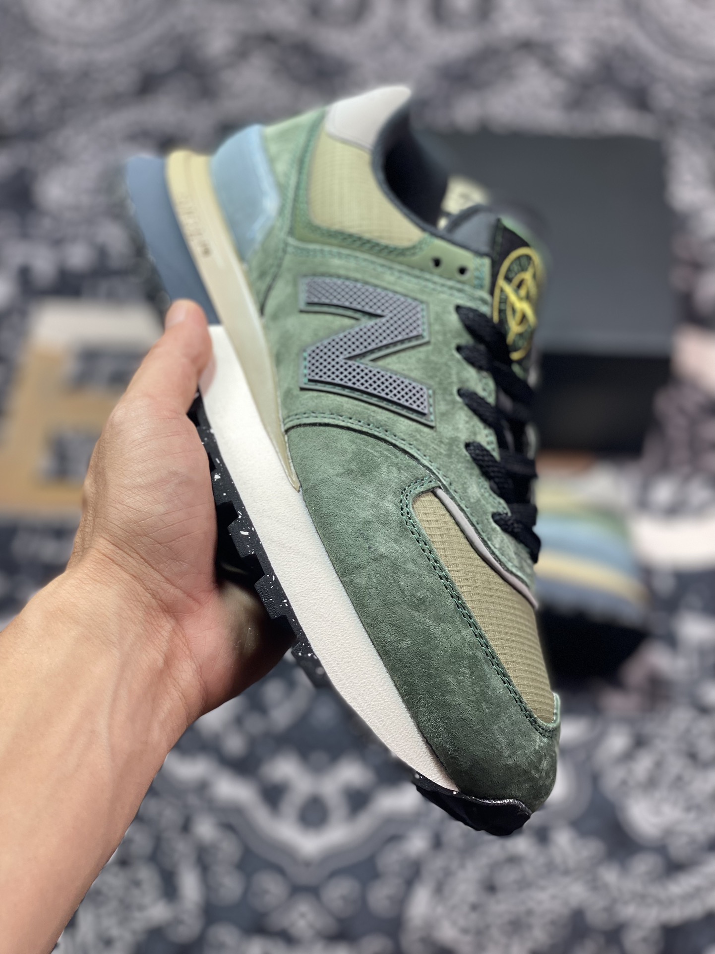 石头岛Stone Island x NB新百伦New Balance U574”Dark Green”慢跑鞋“联名深绿黑卡其”U574LGIL