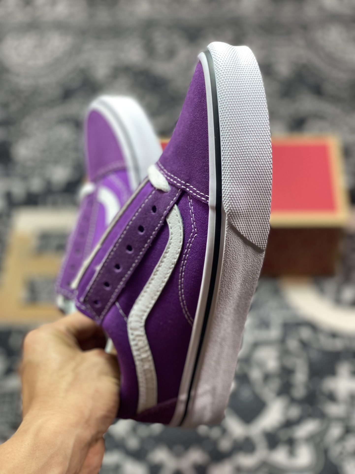 Vans Old Skool 36 DX 紫白 范斯官方 安纳海姆复古低帮休闲帆布鞋  VN0007NT1N8