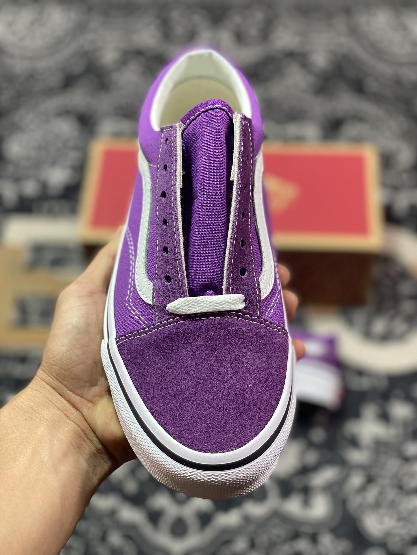 Vans Old Skool 36 DX 紫白 范斯官方 安纳海姆复古低帮休闲帆布鞋  VN0007NT1N8