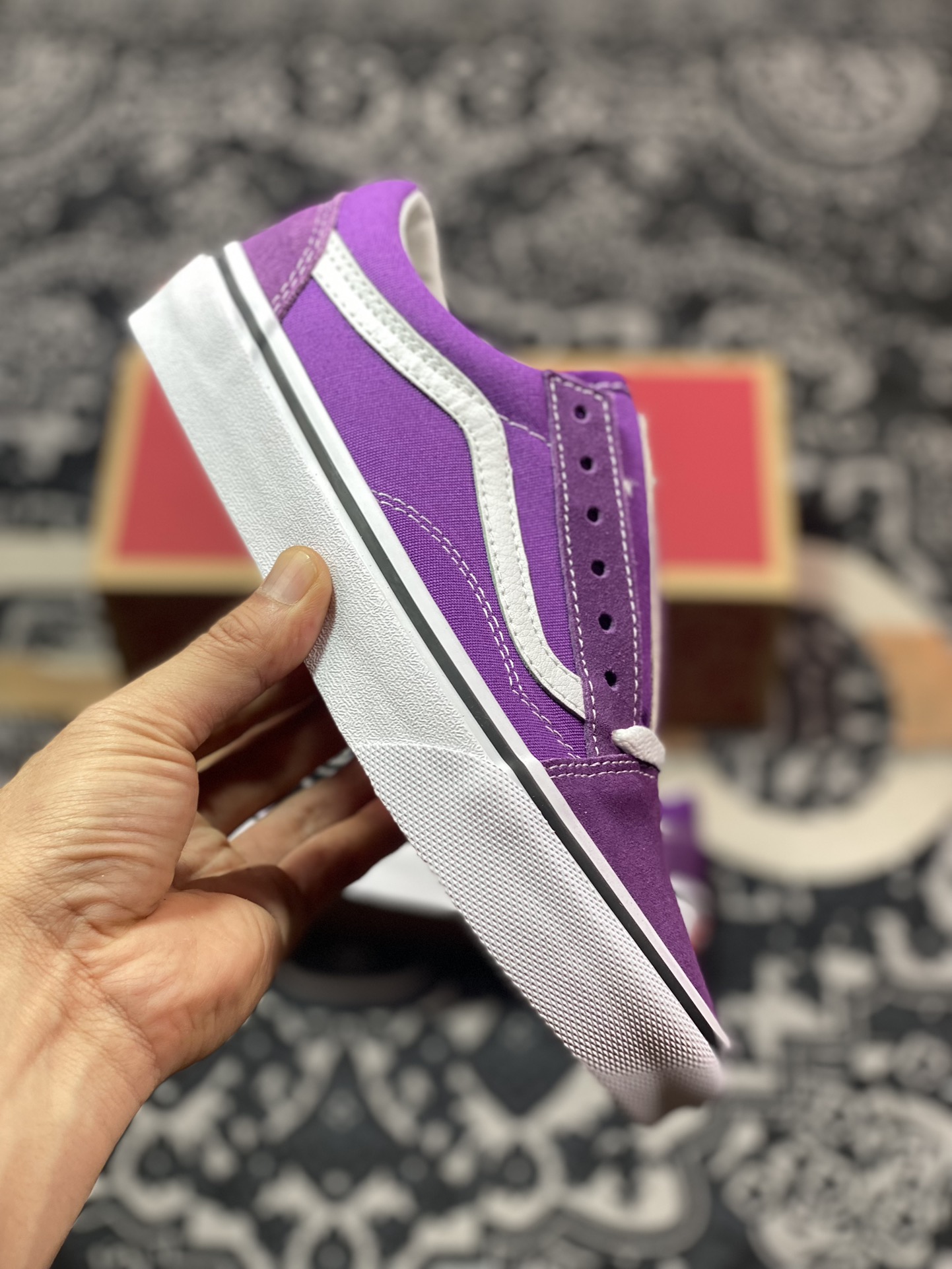 Vans Old Skool 36 DX 紫白 范斯官方 安纳海姆复古低帮休闲帆布鞋  VN0007NT1N8