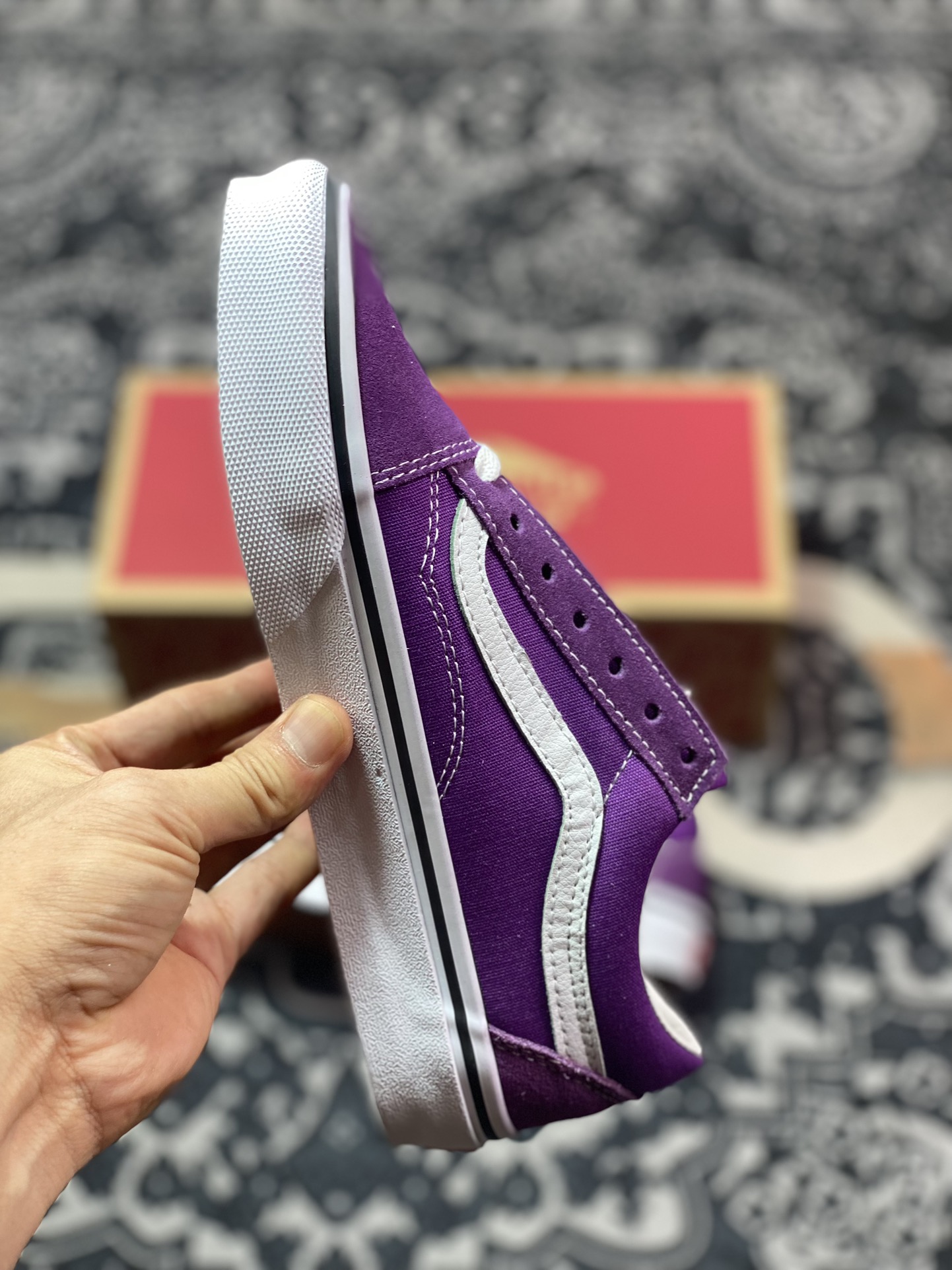 Vans Old Skool 36 DX 紫白 范斯官方 安纳海姆复古低帮休闲帆布鞋  VN0007NT1N8