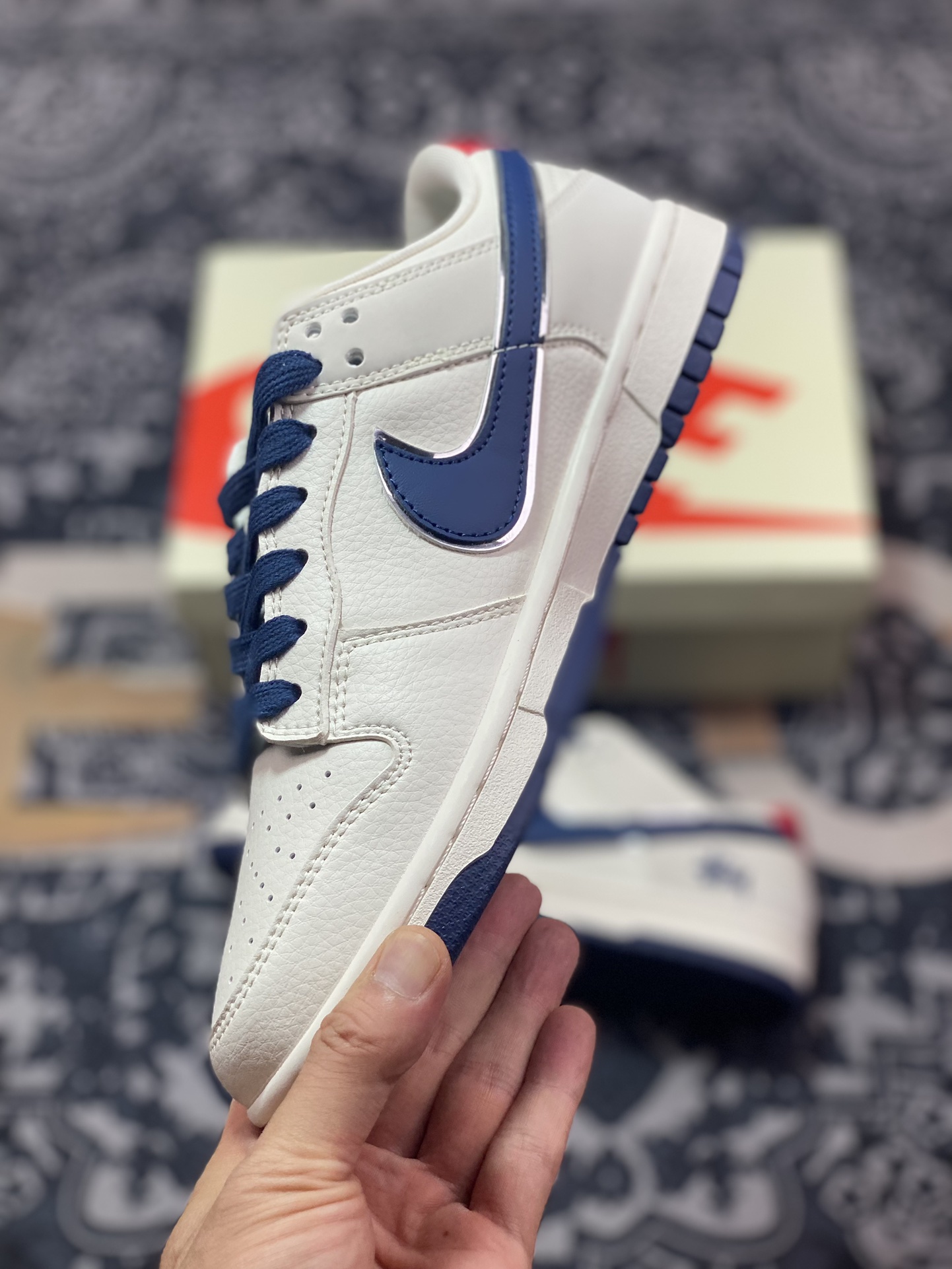 NK Dunk Low Retro ”DIY高端定制” 斯图西米蓝红 低帮休闲运动板鞋 DQ1098-379