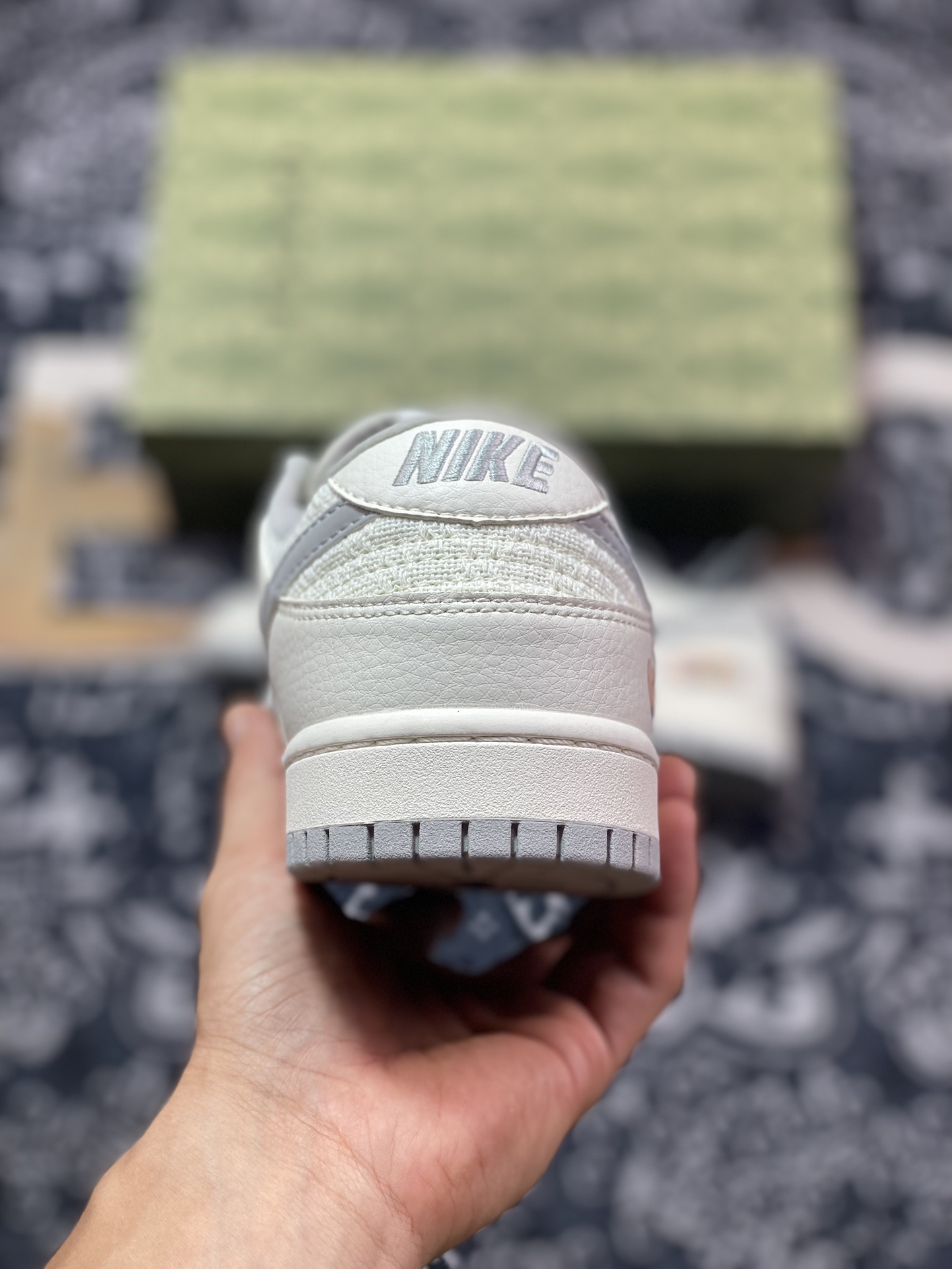 NK Dunk Low Retro ”DIY高端定制” 古驰麻布拼接米白灰 低帮休闲运动板鞋 DQ1098-372