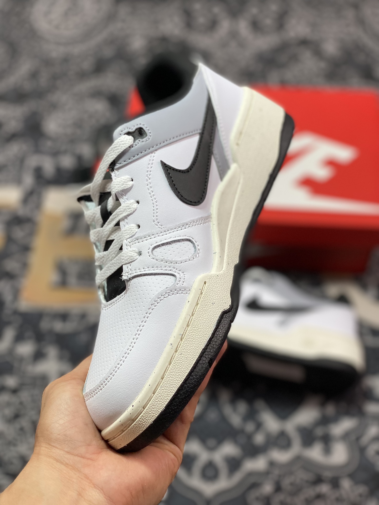 耐克Nike Full Force Low”White/Black/Grey”全力篮球板鞋“皮革白黑灰”FB1362-101