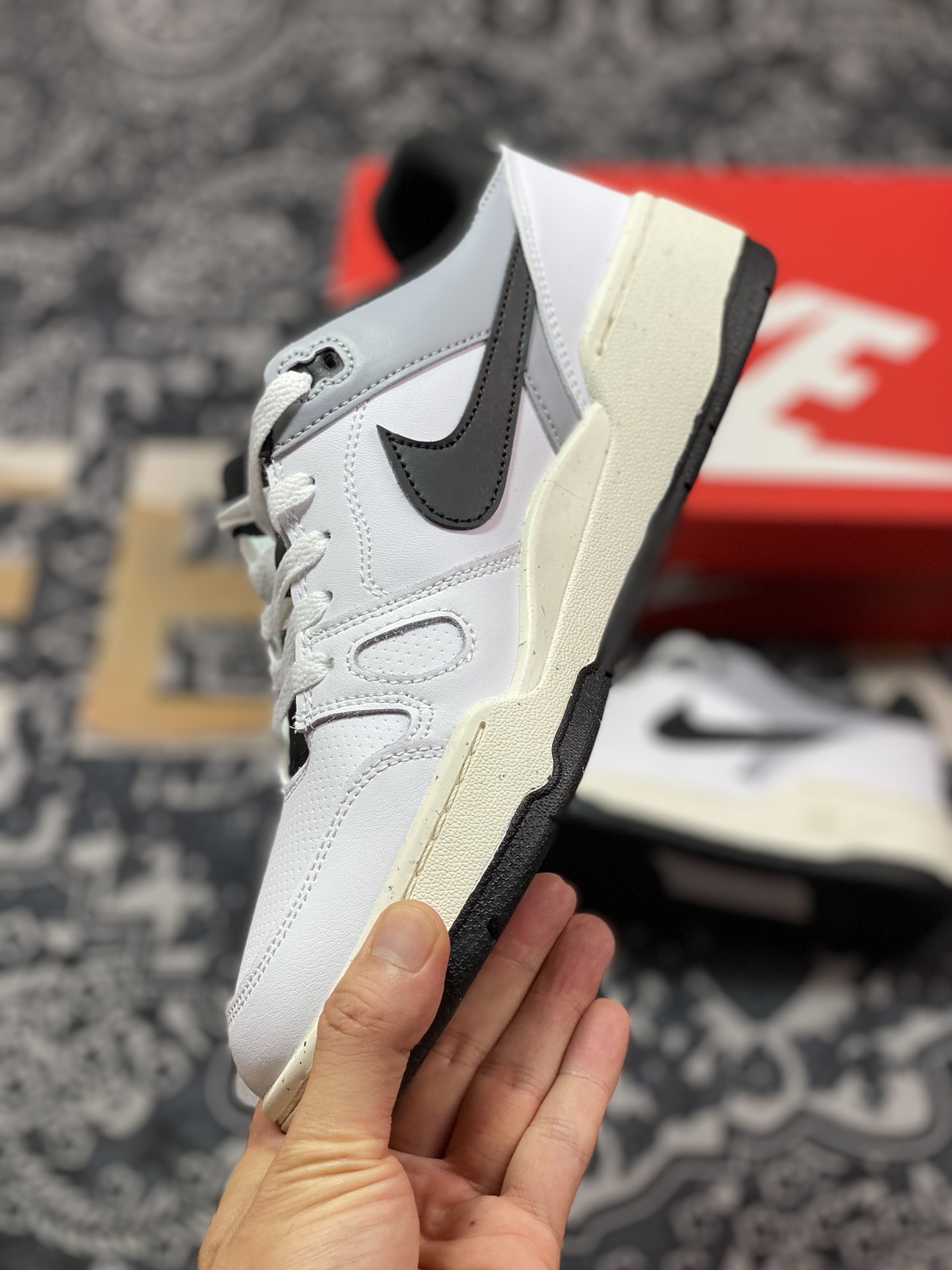 耐克Nike Full Force Low”White/Black/Grey”全力篮球板鞋“皮革白黑灰”FB1362-101