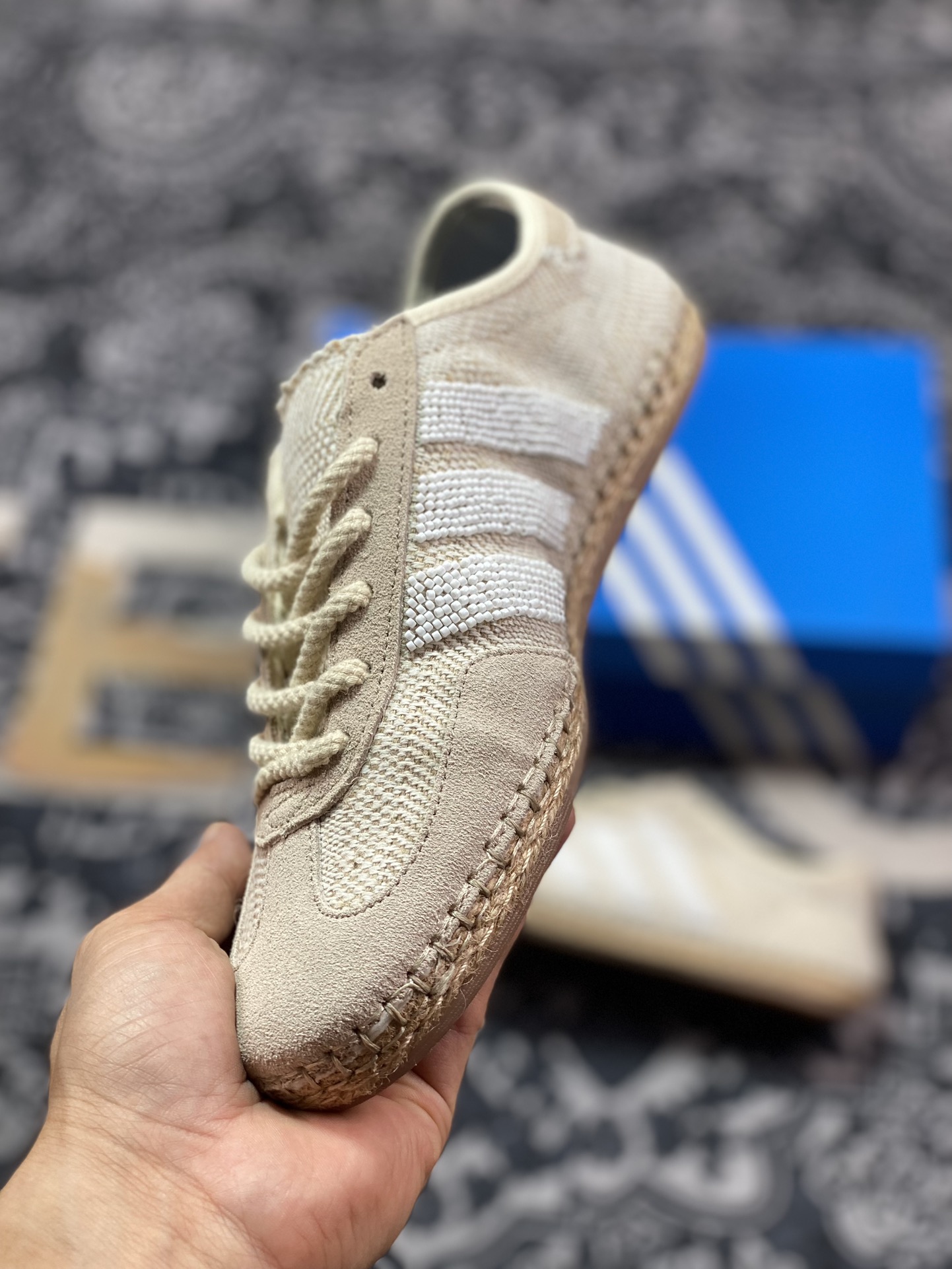 CLOT x Adidas Gazelle”Halo Ivory”羚羊内训系列低帮复古板鞋“联名米白编织”IH3144