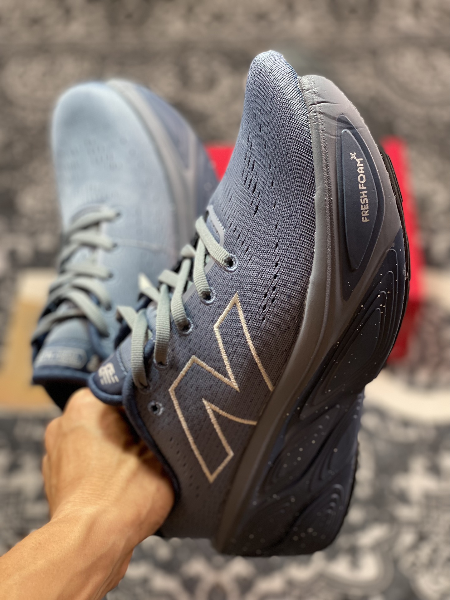 NB新百伦New Balance Fresh Foam X More V5 莫尔V5系列低帮运动慢跑鞋“网织深海蓝银”MMPTGA6