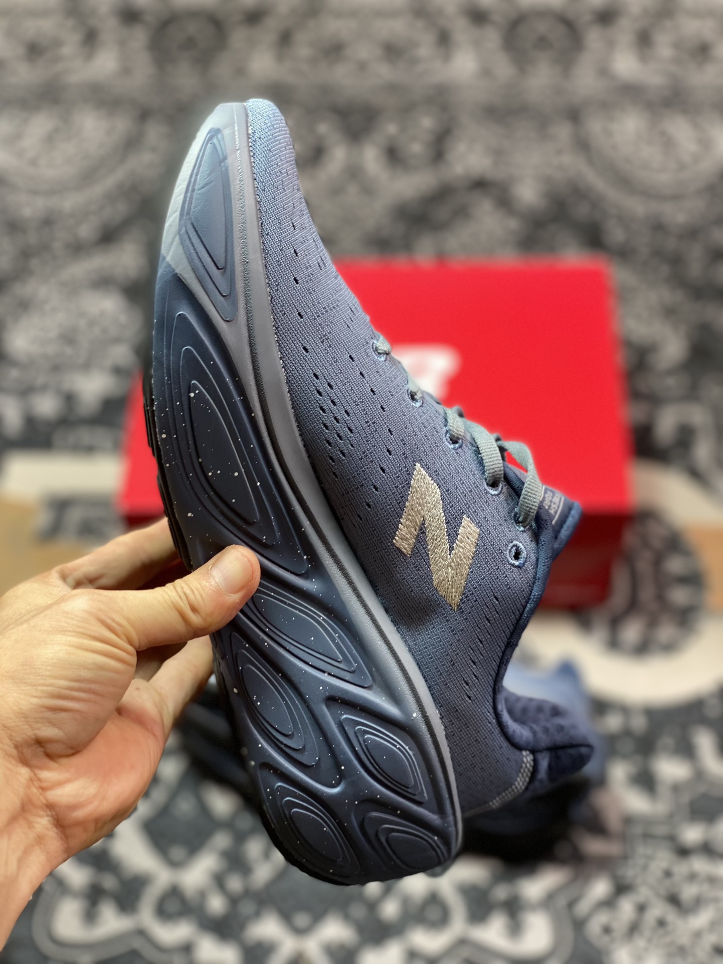 NB新百伦New Balance Fresh Foam X More V5 莫尔V5系列低帮运动慢跑鞋“网织深海蓝银”MMPTGA6