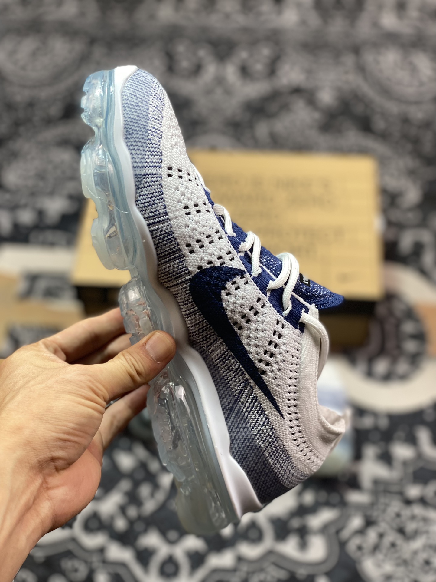 Nike Air VaporMax 2023 Flyknit FK”Pure Platinum Court Blue”2023款全掌气垫慢跑鞋“针织白藏蓝”DV1678-009