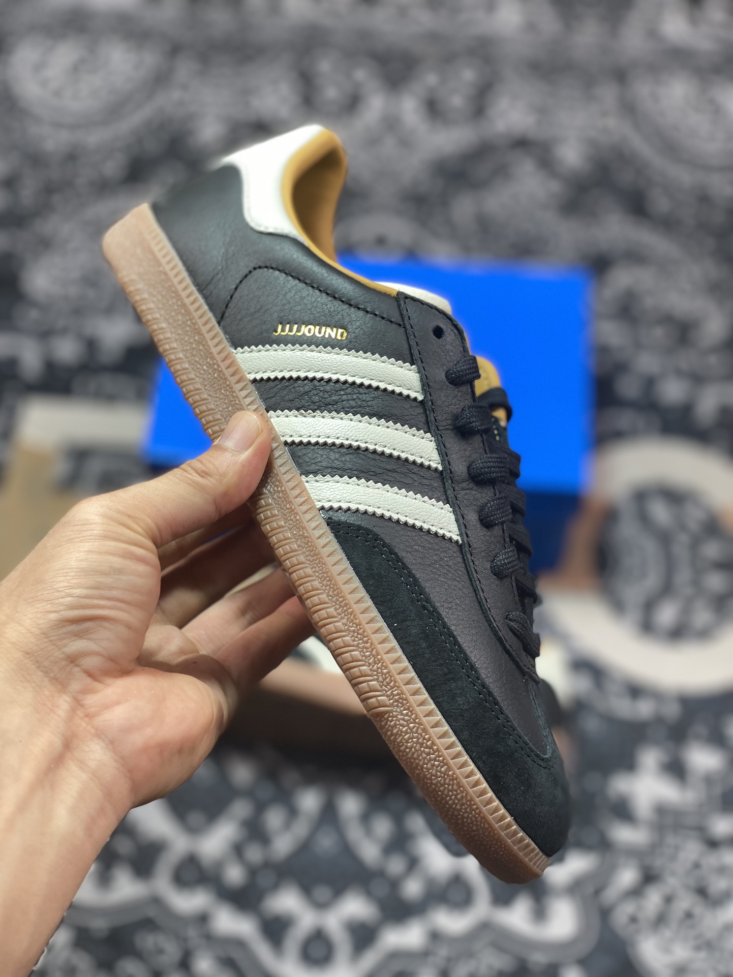 优选 原装级别 总裁 JJJJound x adidas originals Samba OG11低帮 板鞋 黑灰色 ID8707