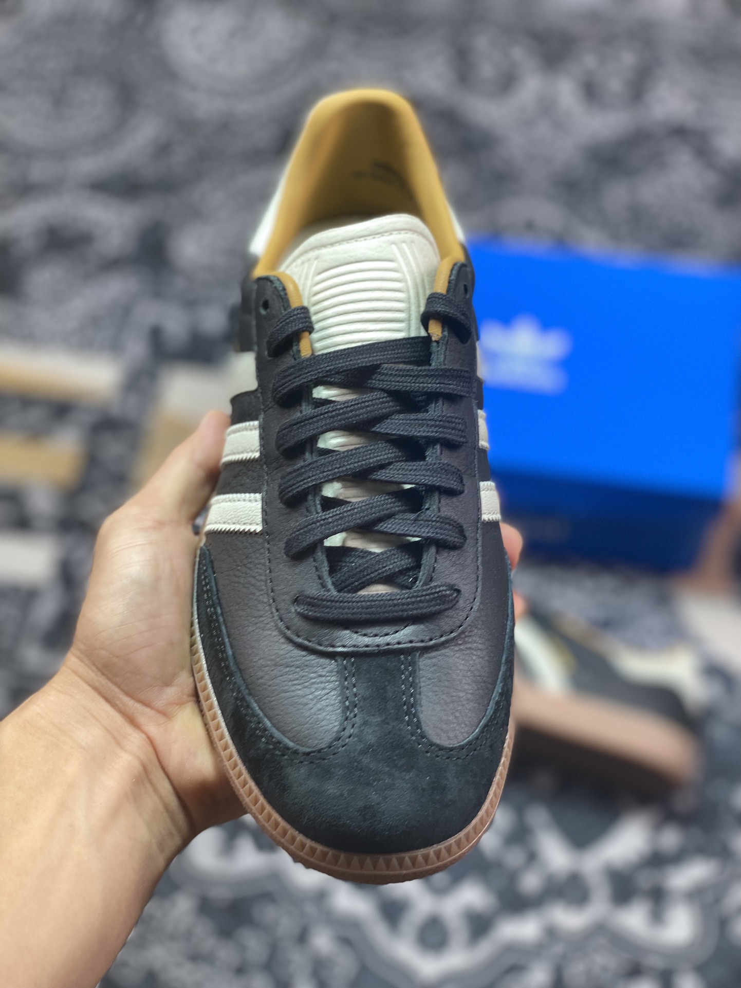 优选 原装级别 总裁 JJJJound x adidas originals Samba OG11低帮 板鞋 黑灰色 ID8707