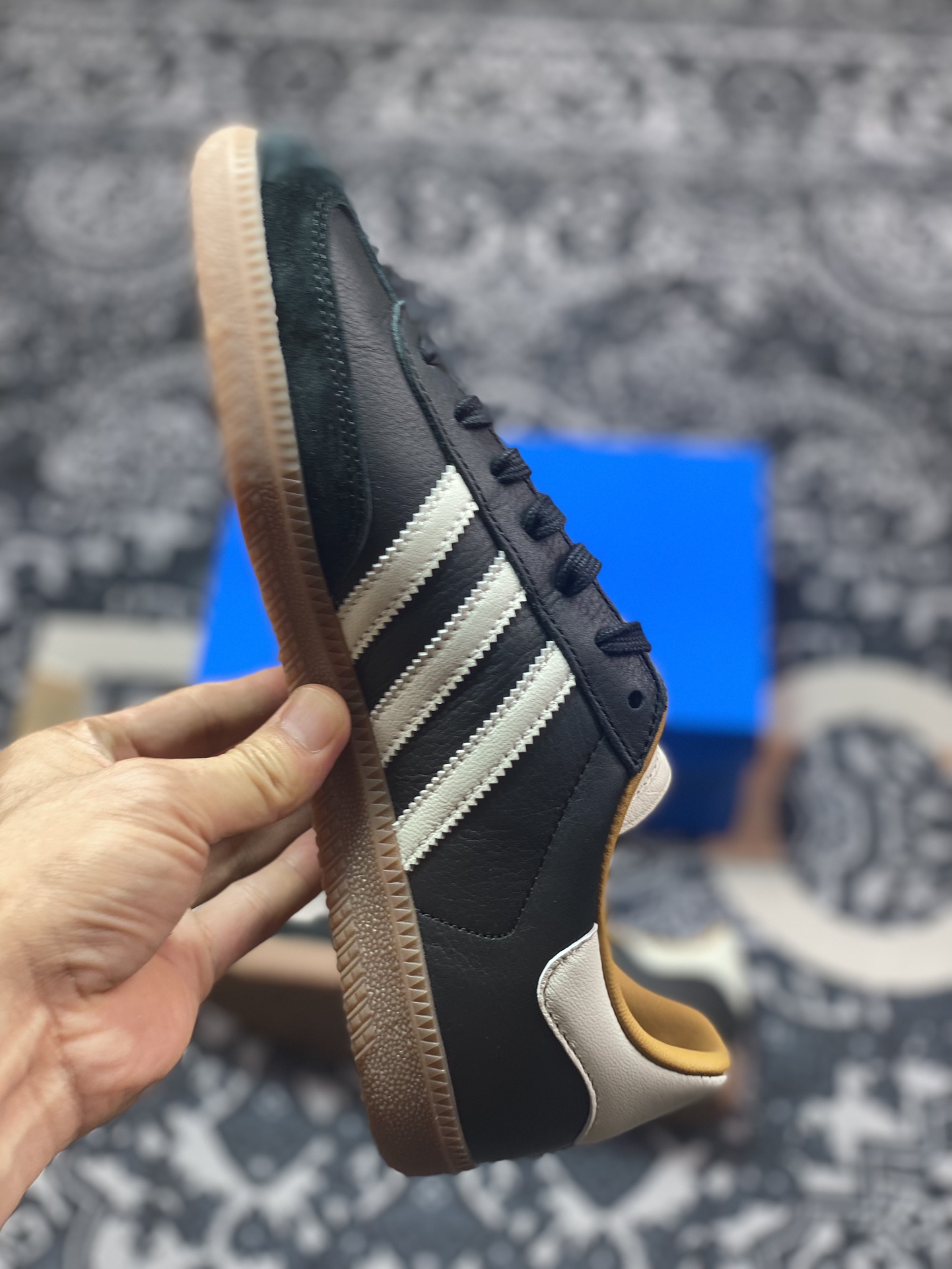 优选 原装级别 总裁 JJJJound x adidas originals Samba OG11低帮 板鞋 黑灰色 ID8707