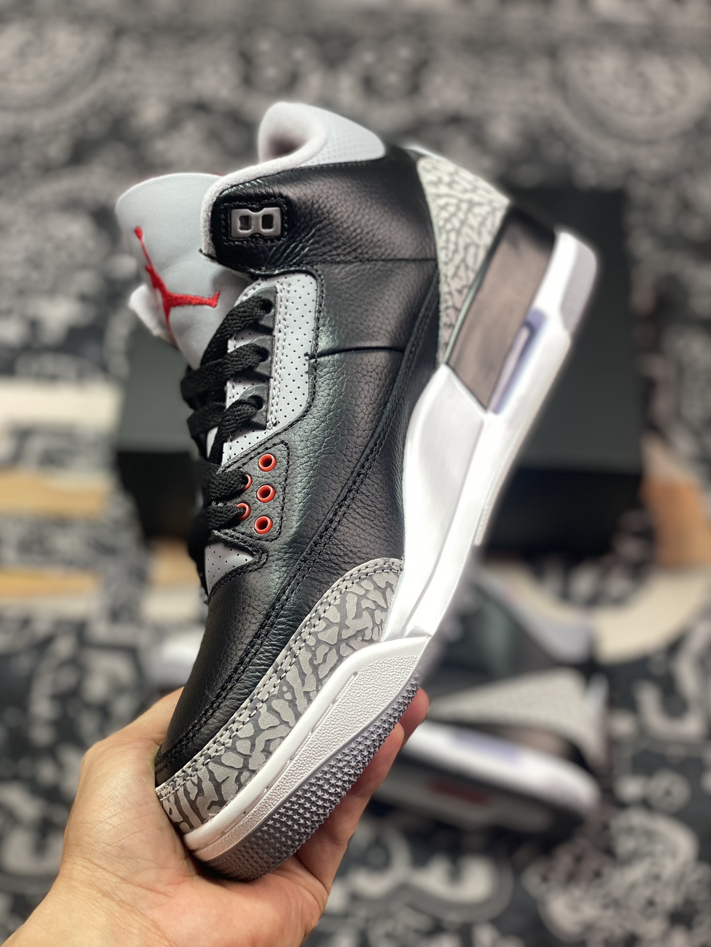 原装级别 F版 Air Jordan 3 ”Black Cement” AJ3 乔3元年黑水泥 DN3707-010