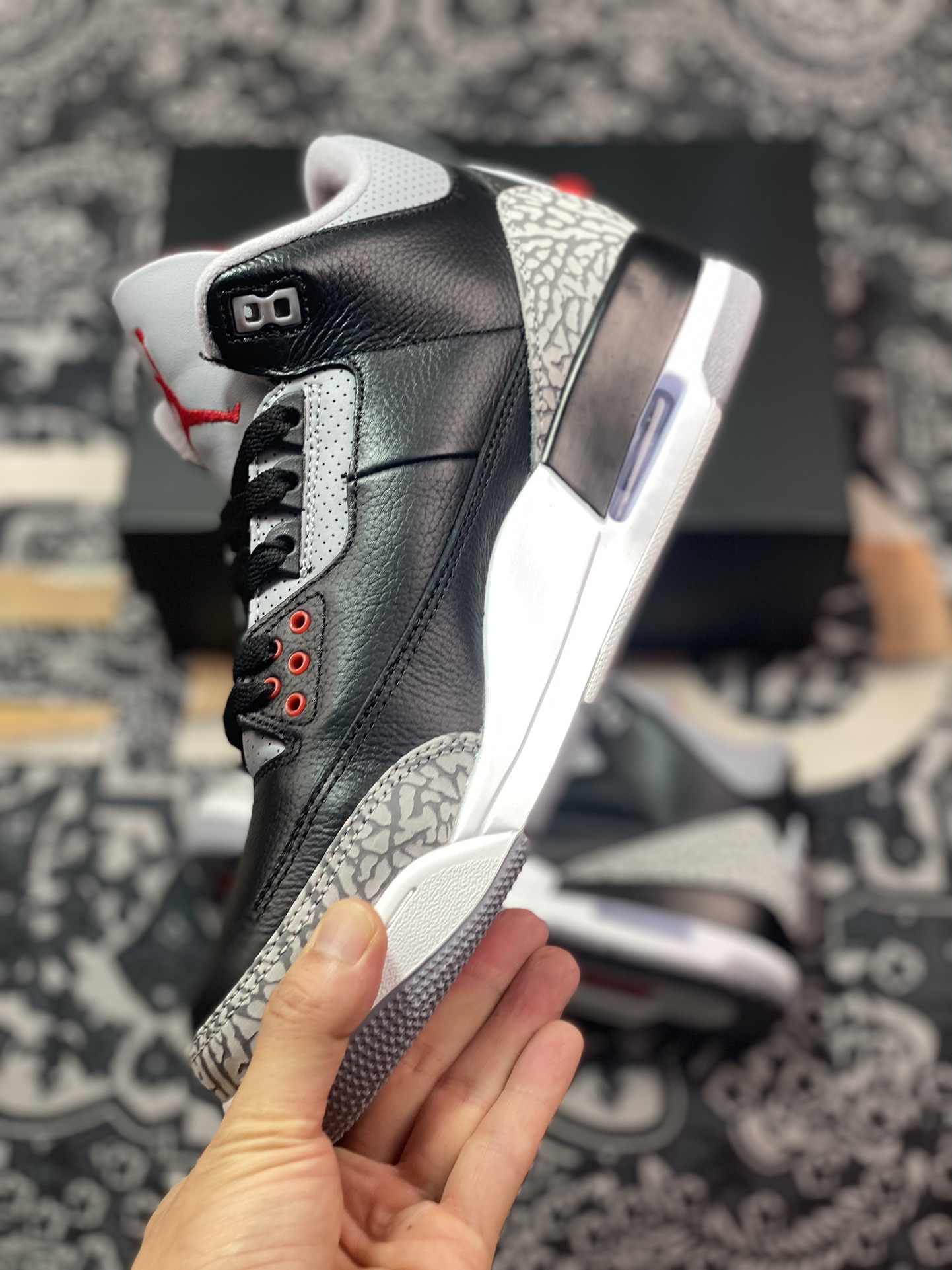 原装级别 F版 Air Jordan 3 ”Black Cement” AJ3 乔3元年黑水泥 DN3707-010