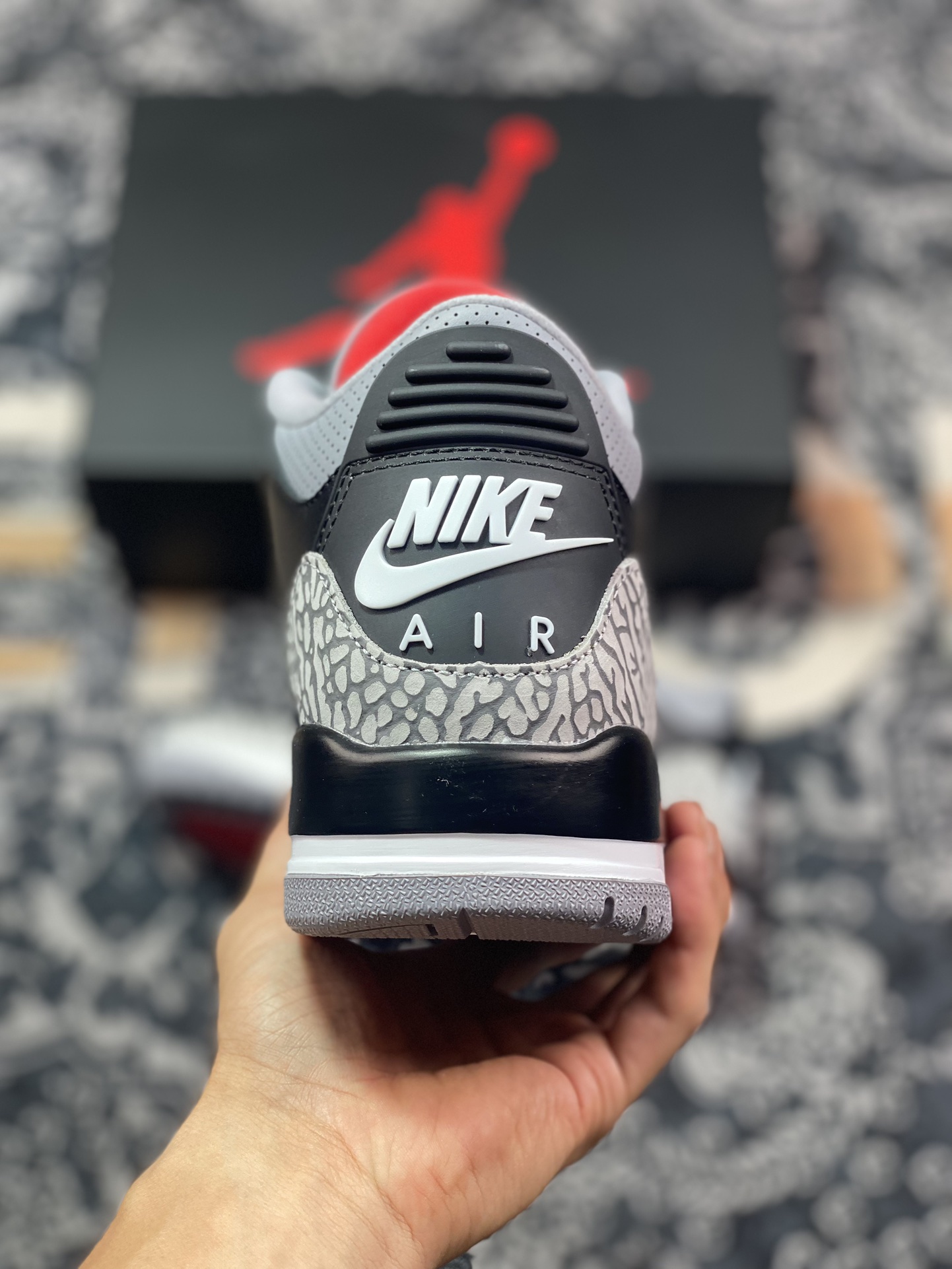 原装级别 F版 Air Jordan 3 ”Black Cement” AJ3 乔3元年黑水泥 DN3707-010