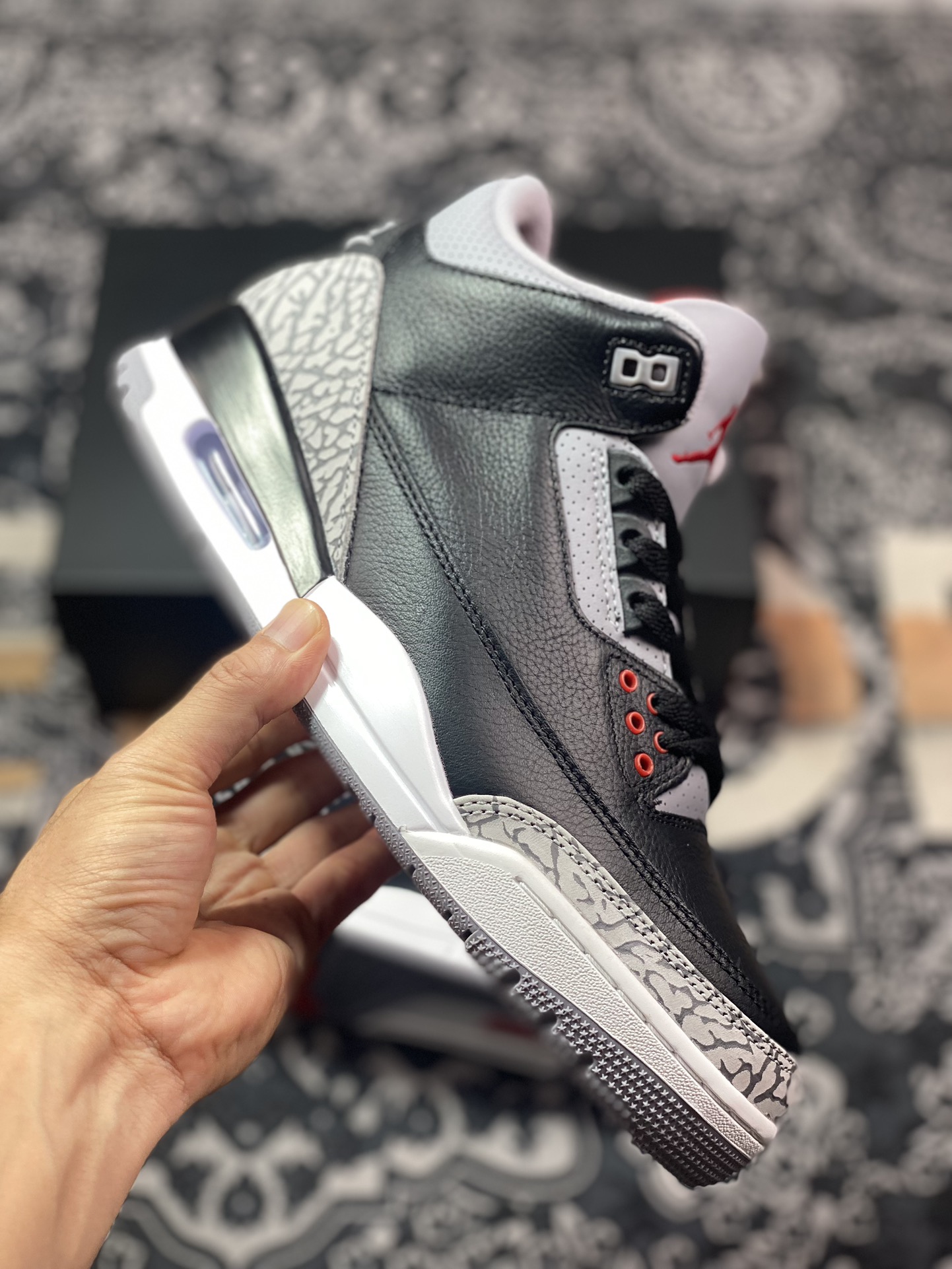 原装级别 F版 Air Jordan 3 ”Black Cement” AJ3 乔3元年黑水泥 DN3707-010