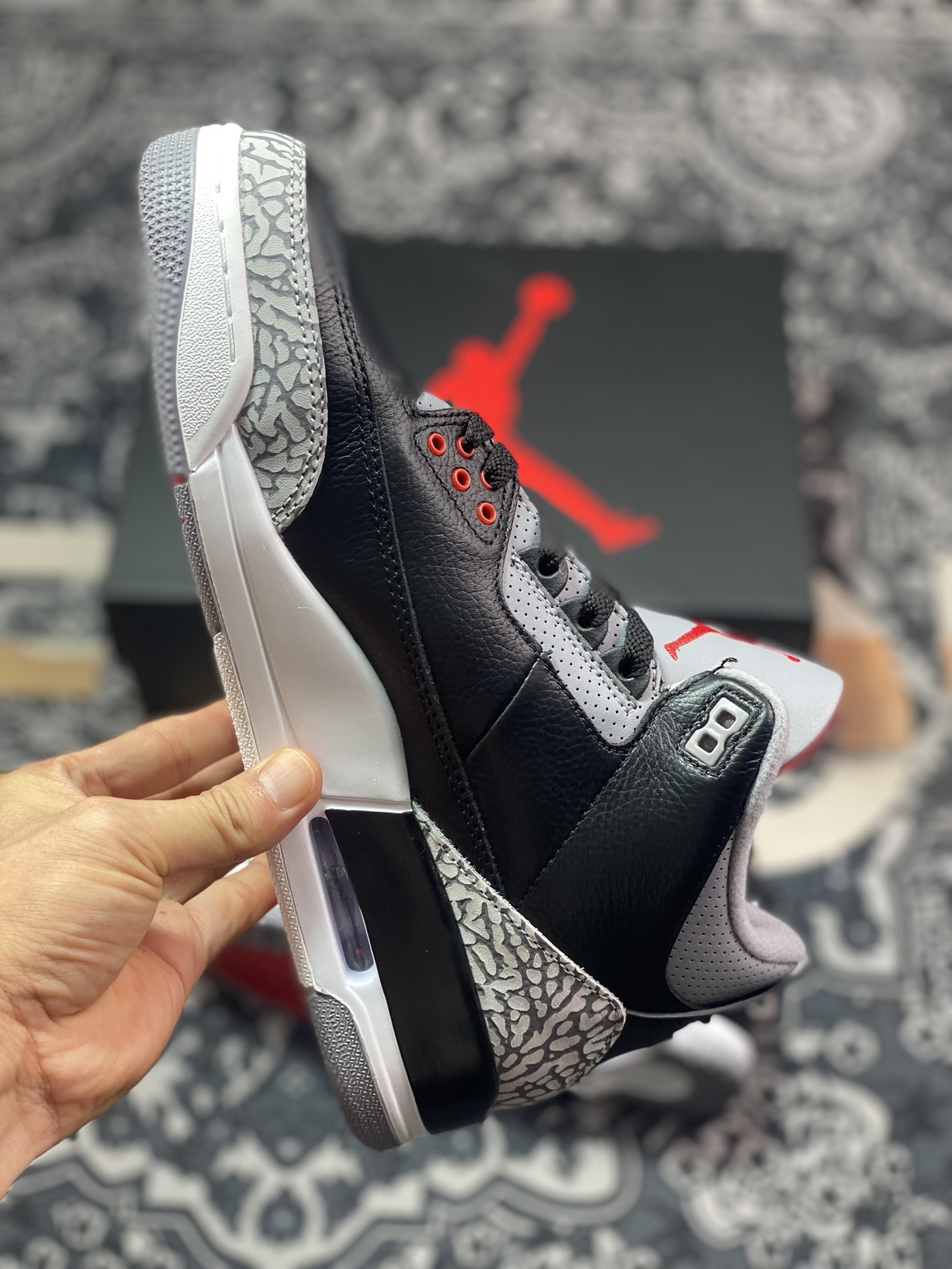 原装级别 F版 Air Jordan 3 ”Black Cement” AJ3 乔3元年黑水泥 DN3707-010