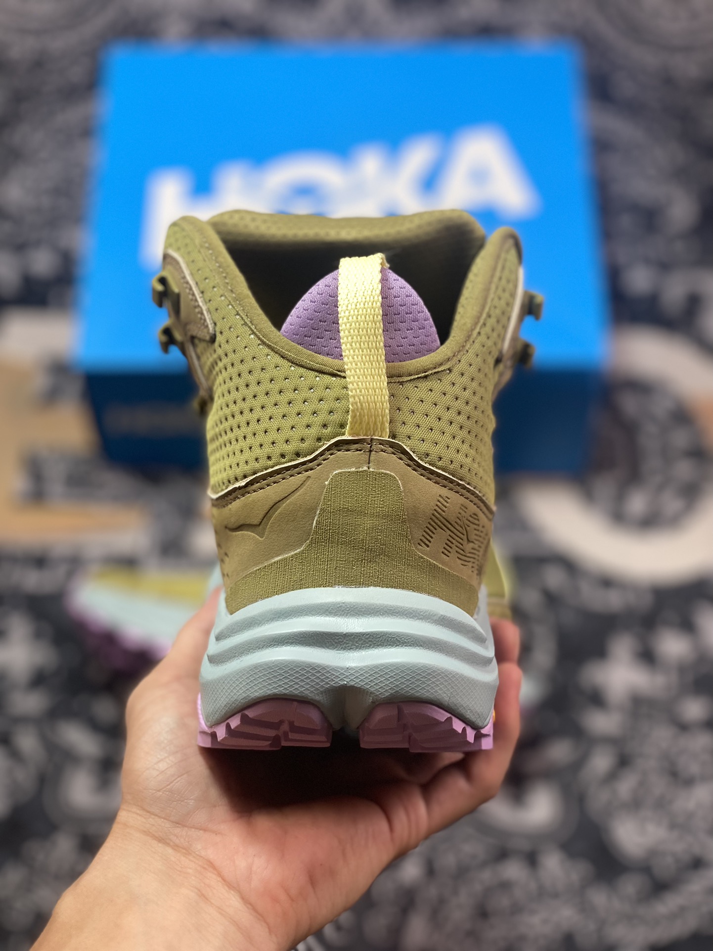 美国新兴跑鞋品牌Hoka One One Anacapa 2 Mid Gore Tex 阿纳卡帕2代运动鞋“苔藓绿紫”1142831/GMAG