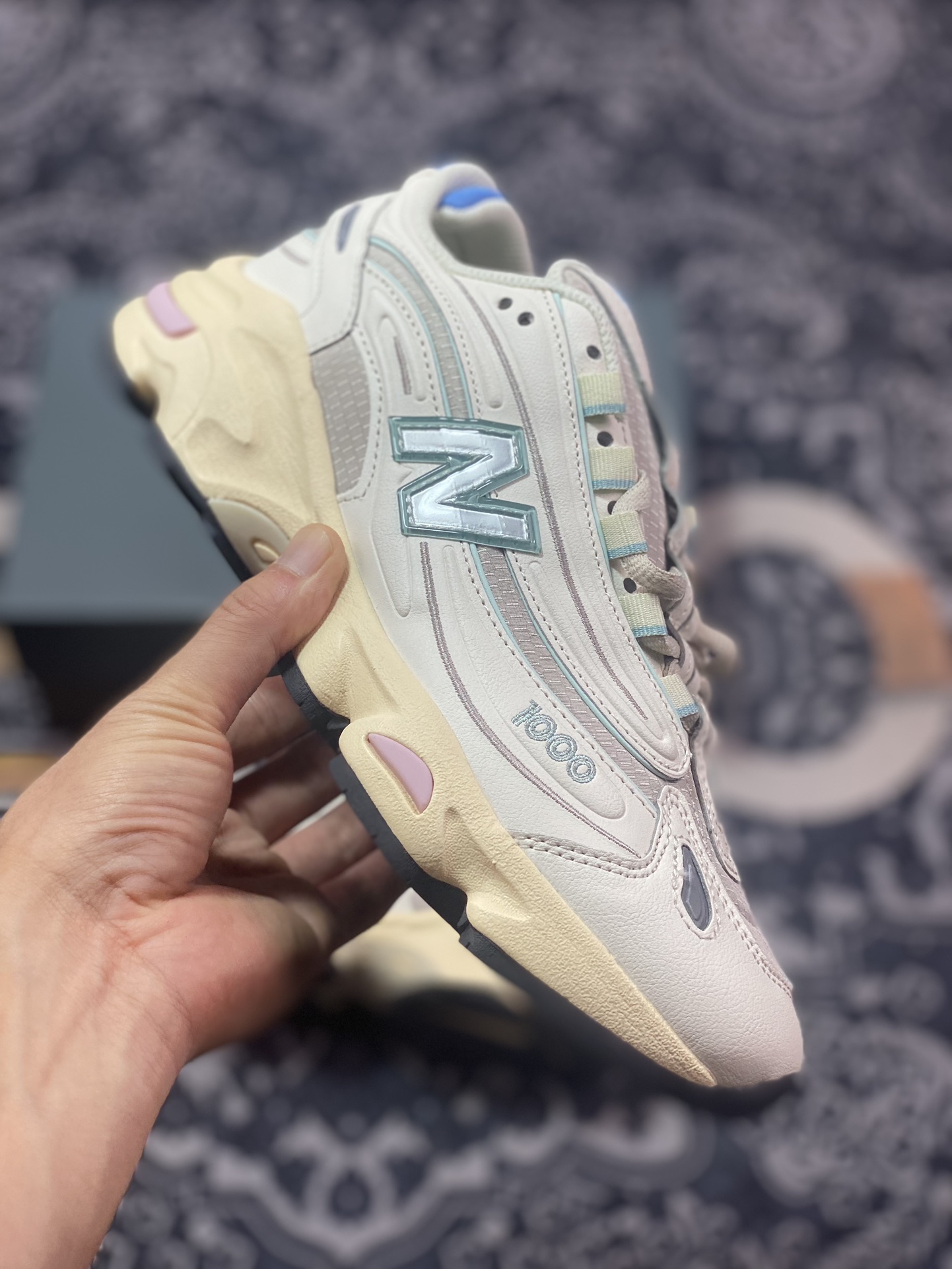 NB新百伦New Balance M1000”Angora/Moonrock”系列低帮慢跑鞋“金奶白浅蓝粉”M1000WA