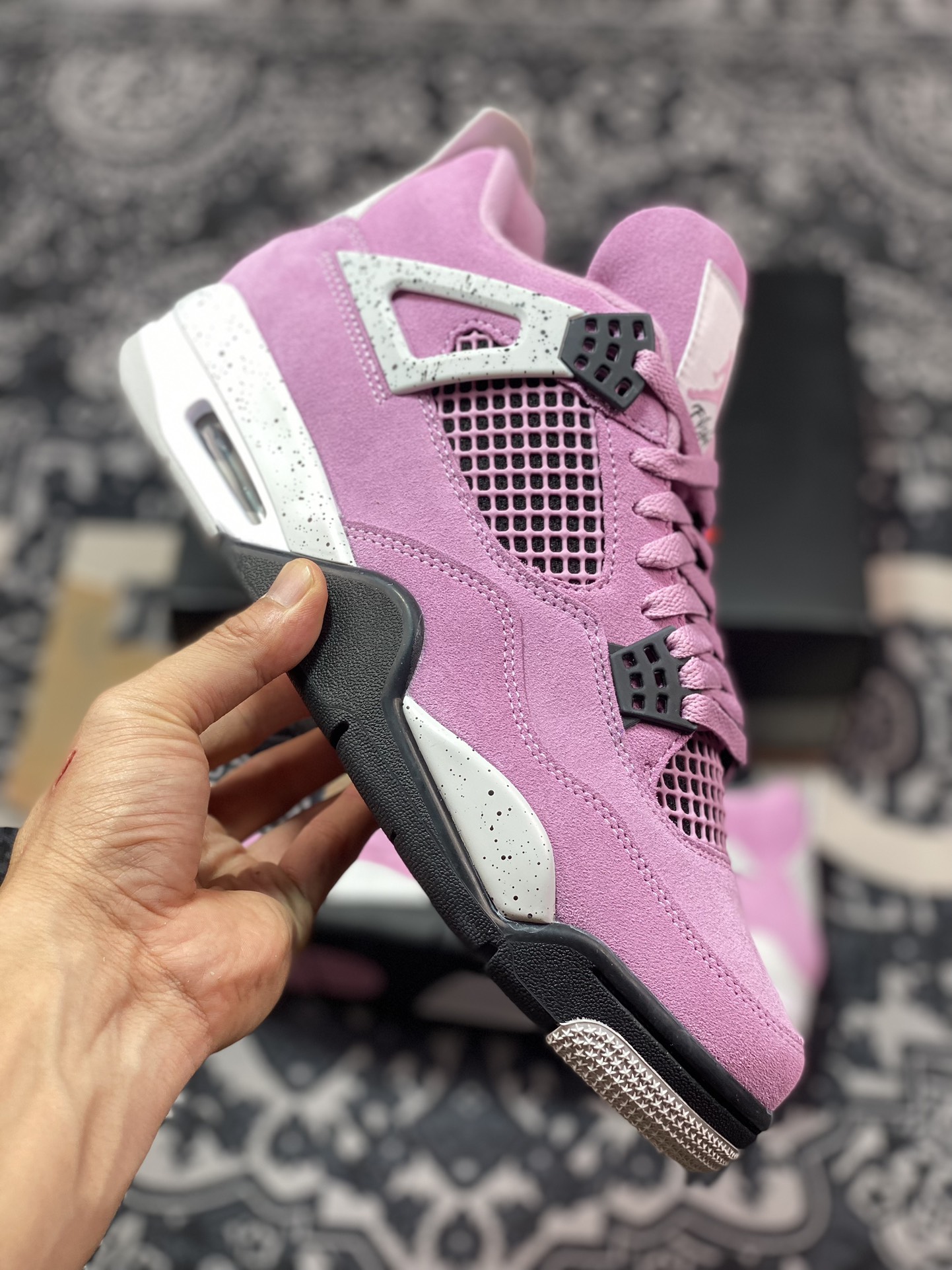 东莞大厂出品 Air Jordan 4 ”Orchid” 粉黑 AQ9129-501