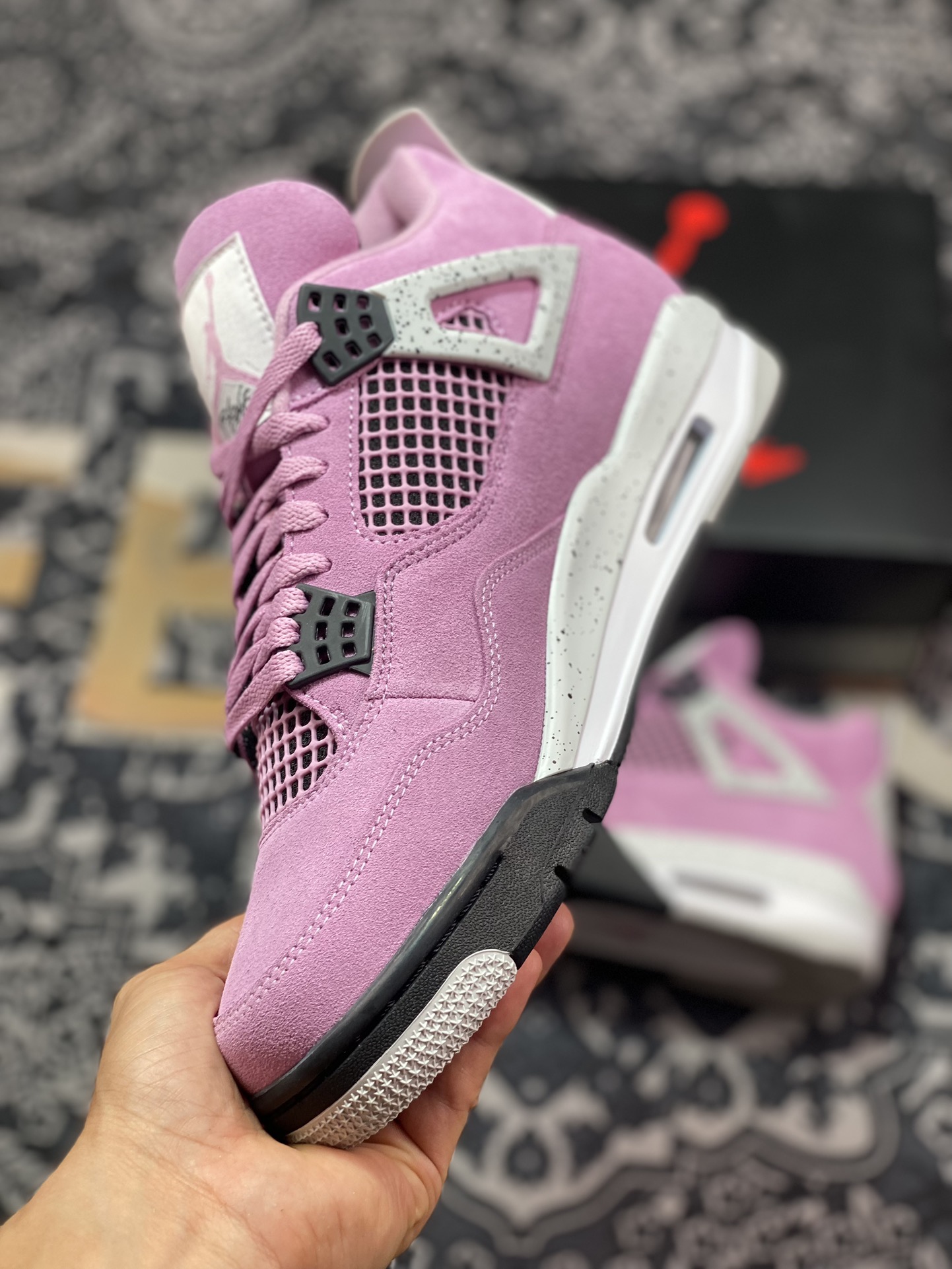 东莞大厂出品 Air Jordan 4 ”Orchid” 粉黑 AQ9129-501