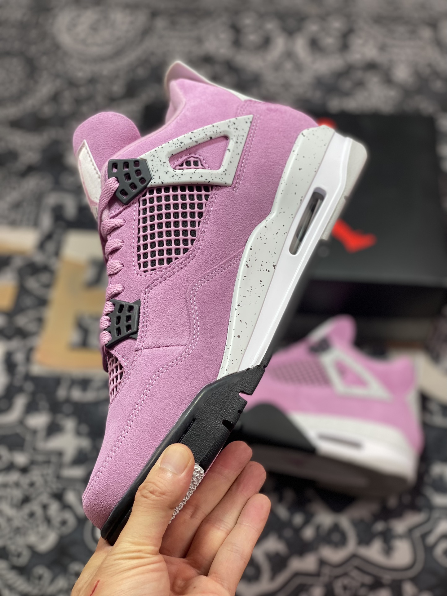 东莞大厂出品 Air Jordan 4 ”Orchid” 粉黑 AQ9129-501