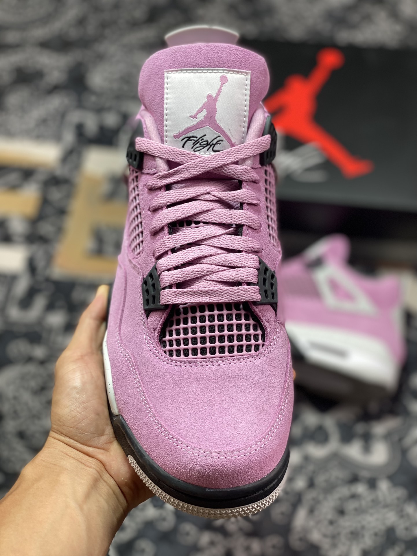 东莞大厂出品 Air Jordan 4 ”Orchid” 粉黑 AQ9129-501