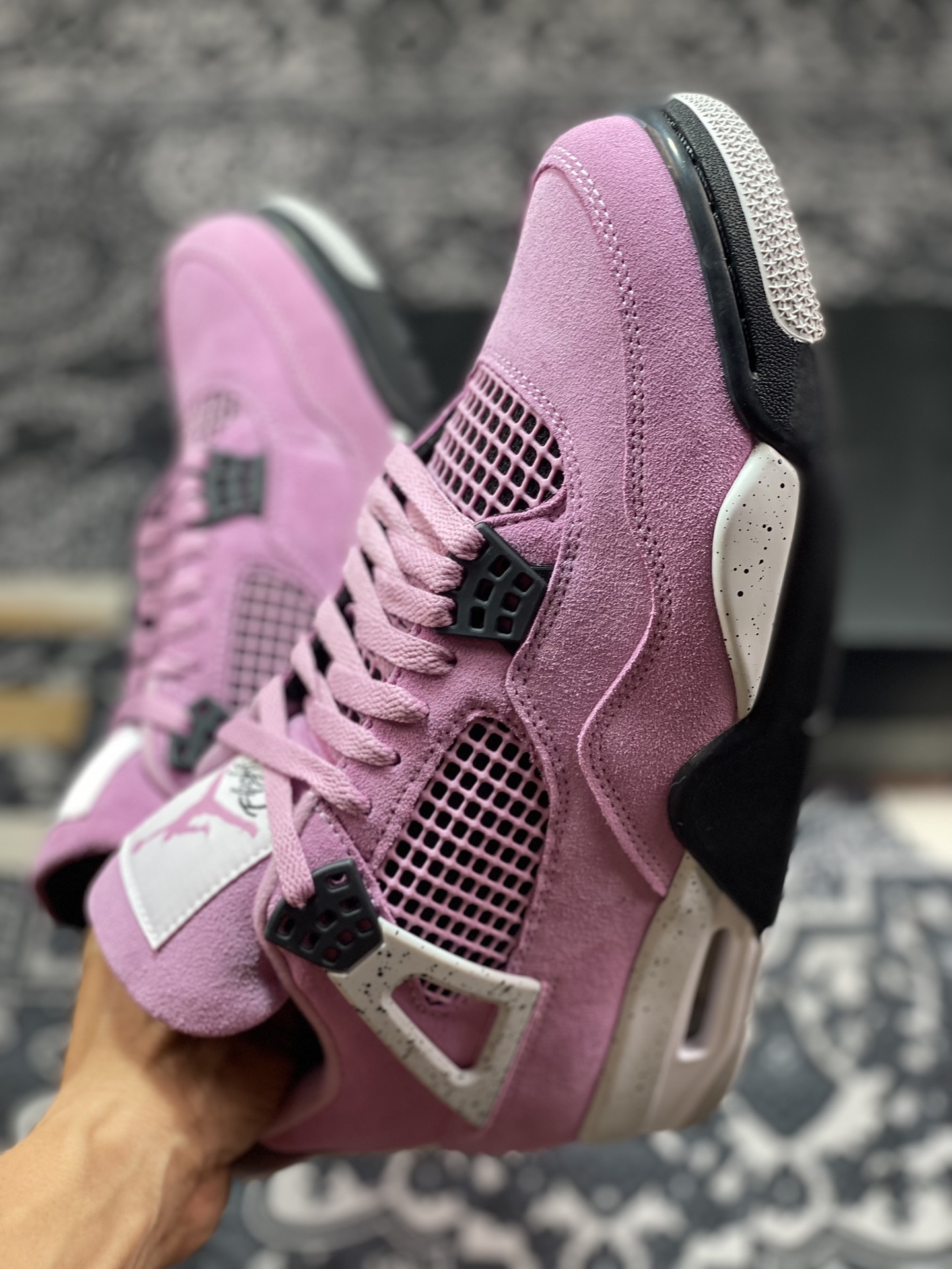 东莞大厂出品 Air Jordan 4 ”Orchid” 粉黑 AQ9129-501