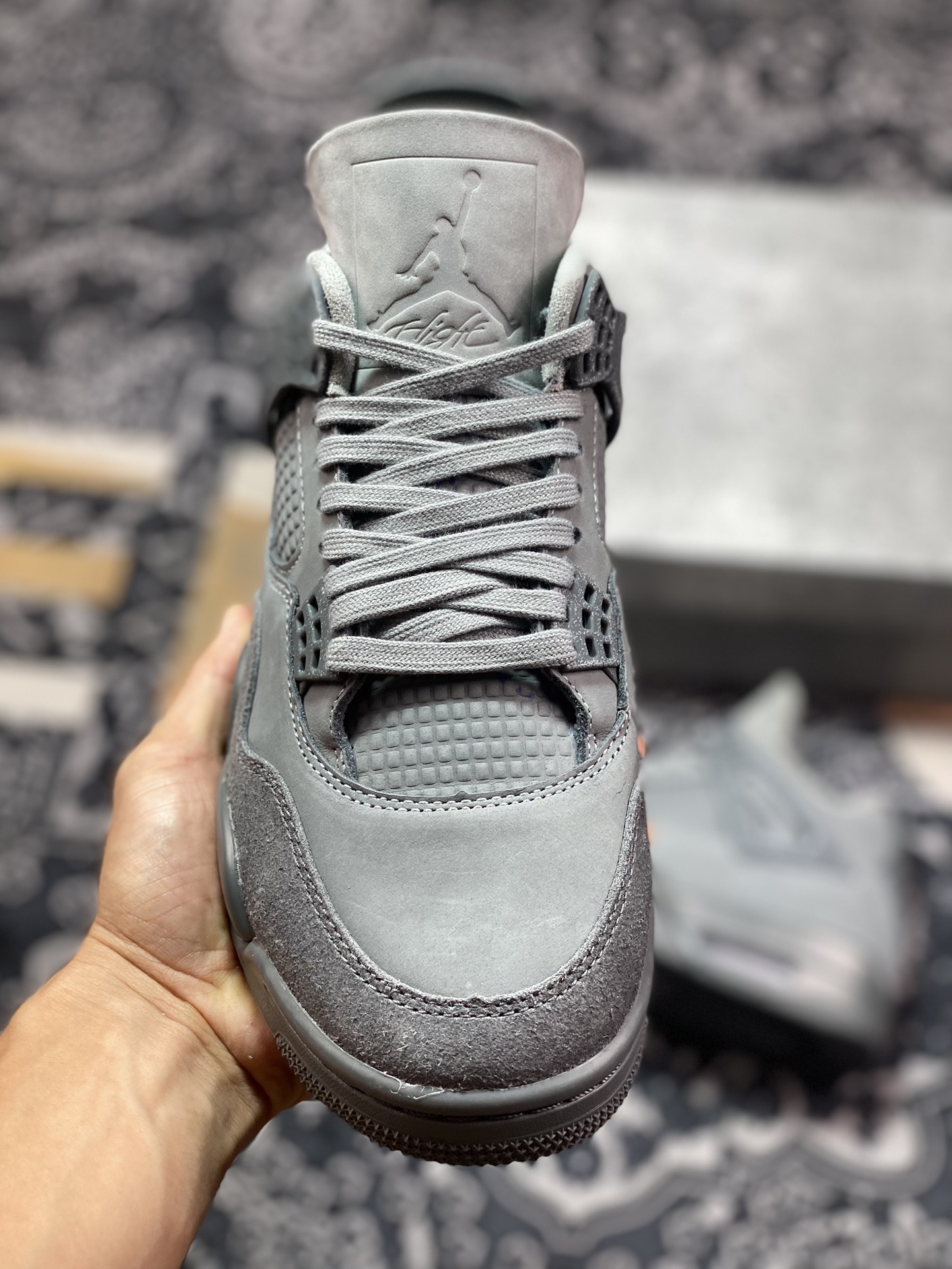 OG纯原工厂出品 Air Jordan 4 ” Smoke Grey ” AJ4乔4 文化篮球鞋 烟灰 FQ7928-001