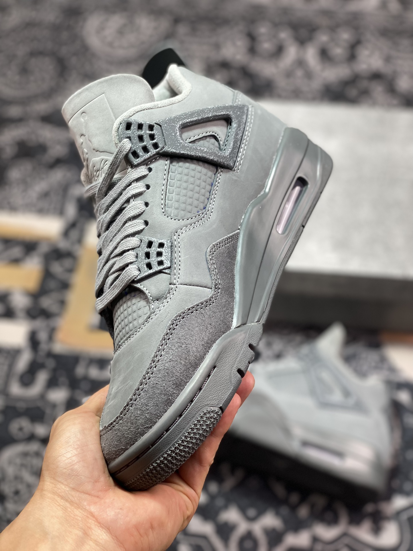 OG纯原工厂出品 Air Jordan 4 ” Smoke Grey ” AJ4乔4 文化篮球鞋 烟灰 FQ7928-001