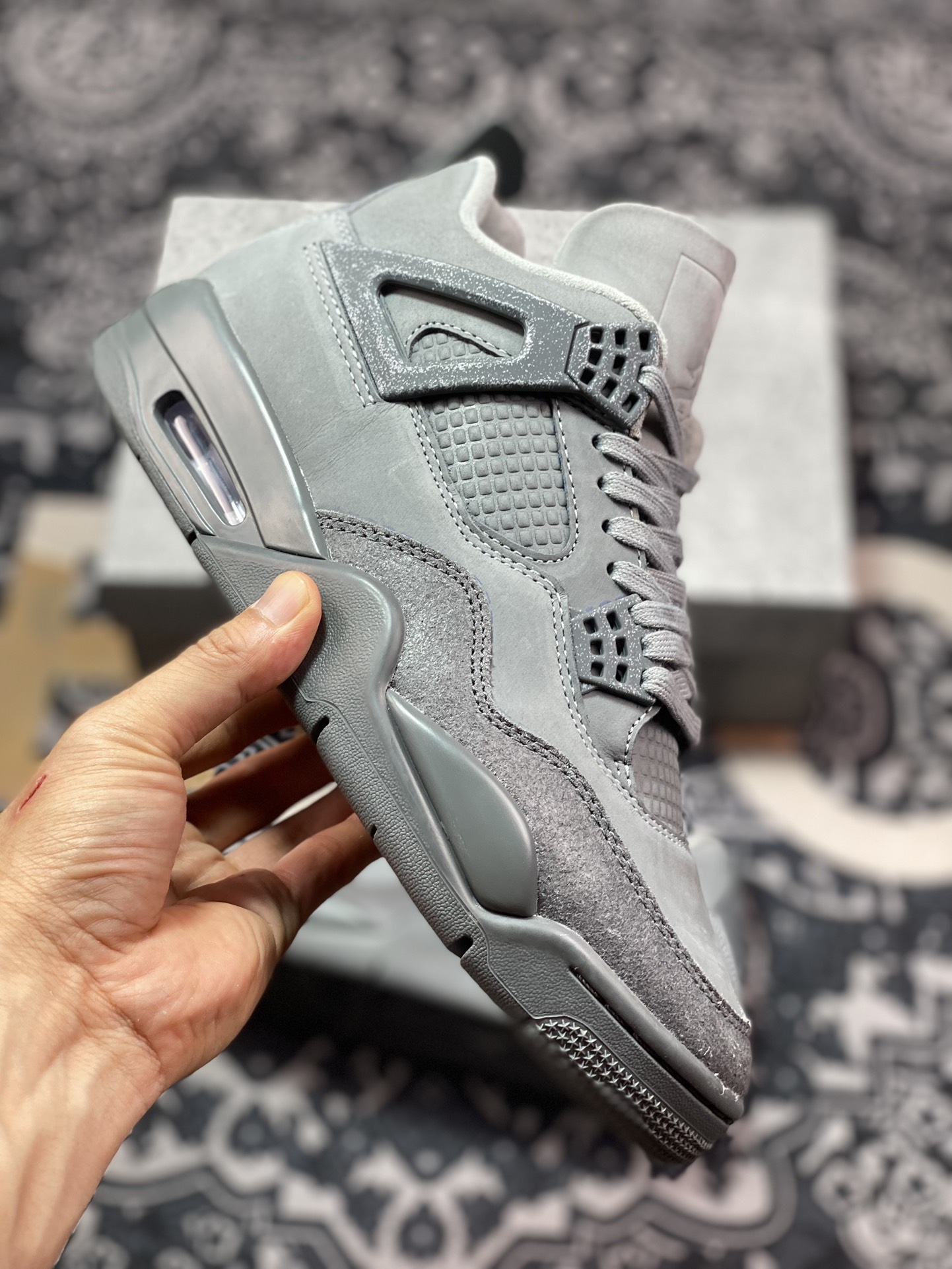 OG纯原工厂出品 Air Jordan 4 ” Smoke Grey ” AJ4乔4 文化篮球鞋 烟灰 FQ7928-001