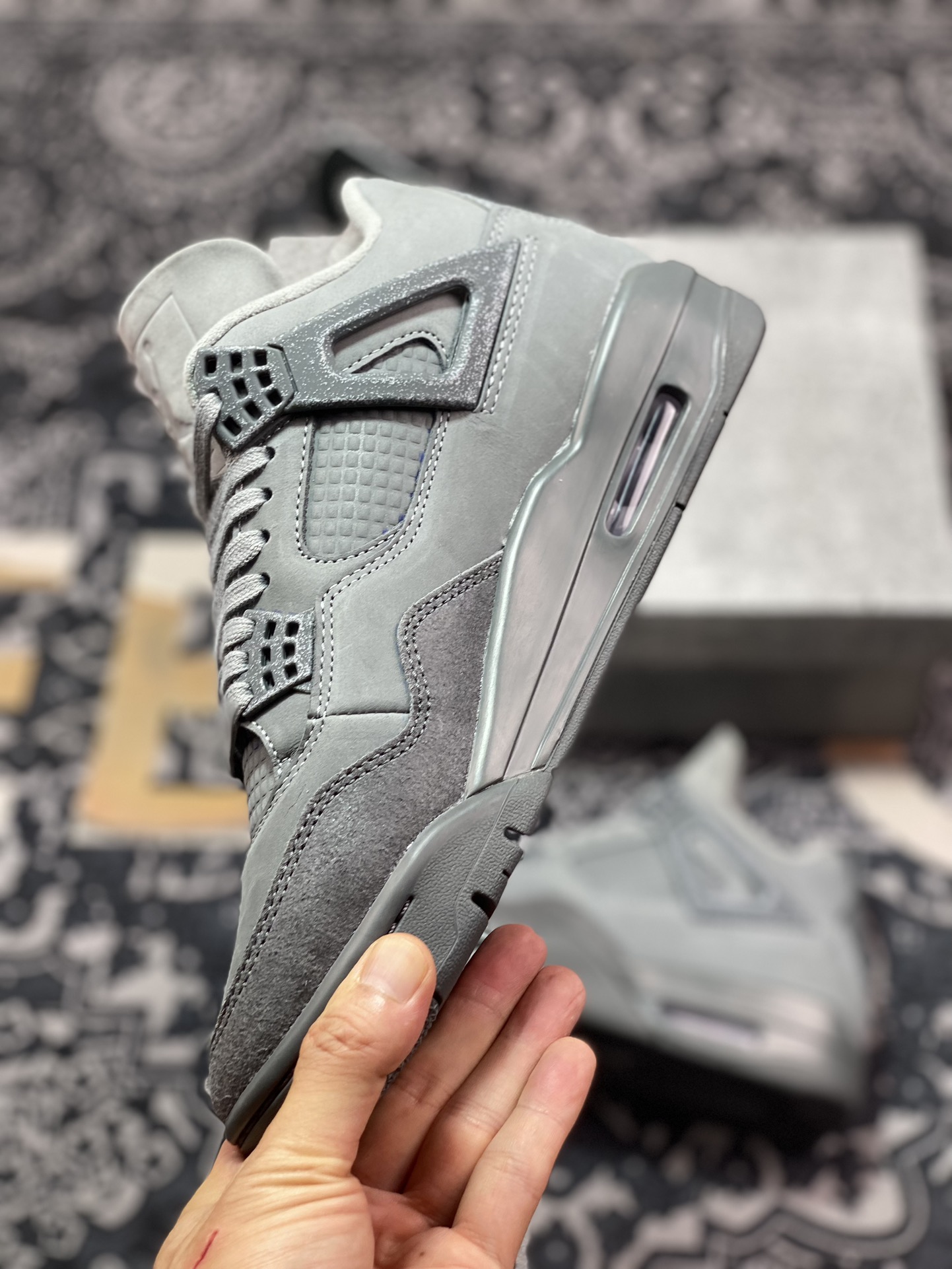 OG纯原工厂出品 Air Jordan 4 ” Smoke Grey ” AJ4乔4 文化篮球鞋 烟灰 FQ7928-001