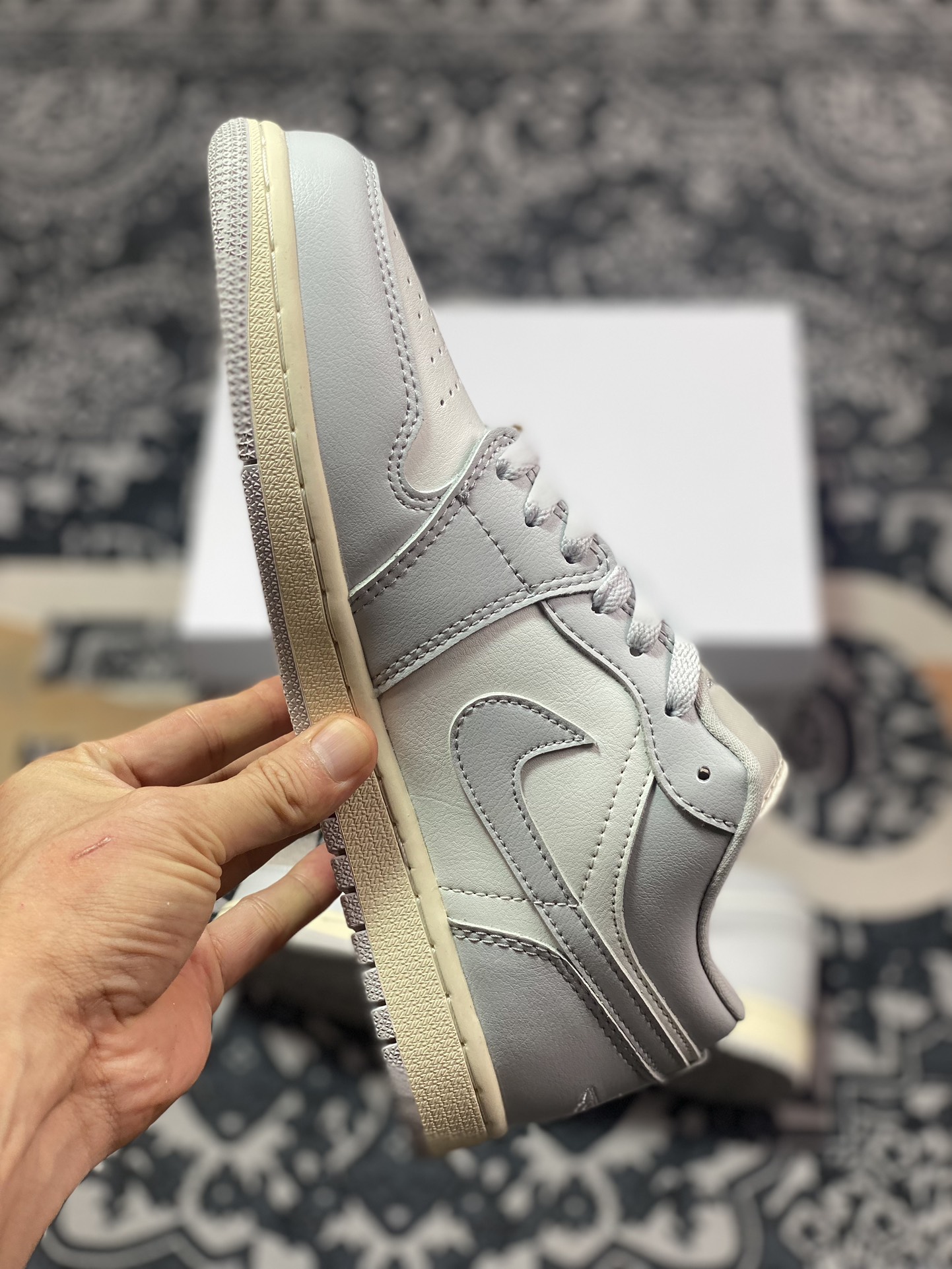 原厂级别 Air Jordan 1 Retro Low 灰白 DC0774-103