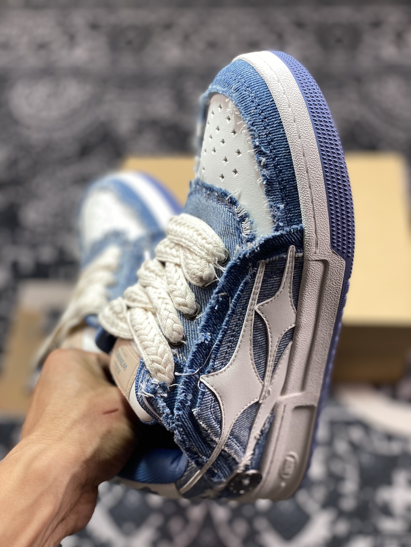 Killwinner Noah's ark Low Sneaker 破碎流星滑板板鞋“牛仔布浅蓝白流星”KWSH22070035