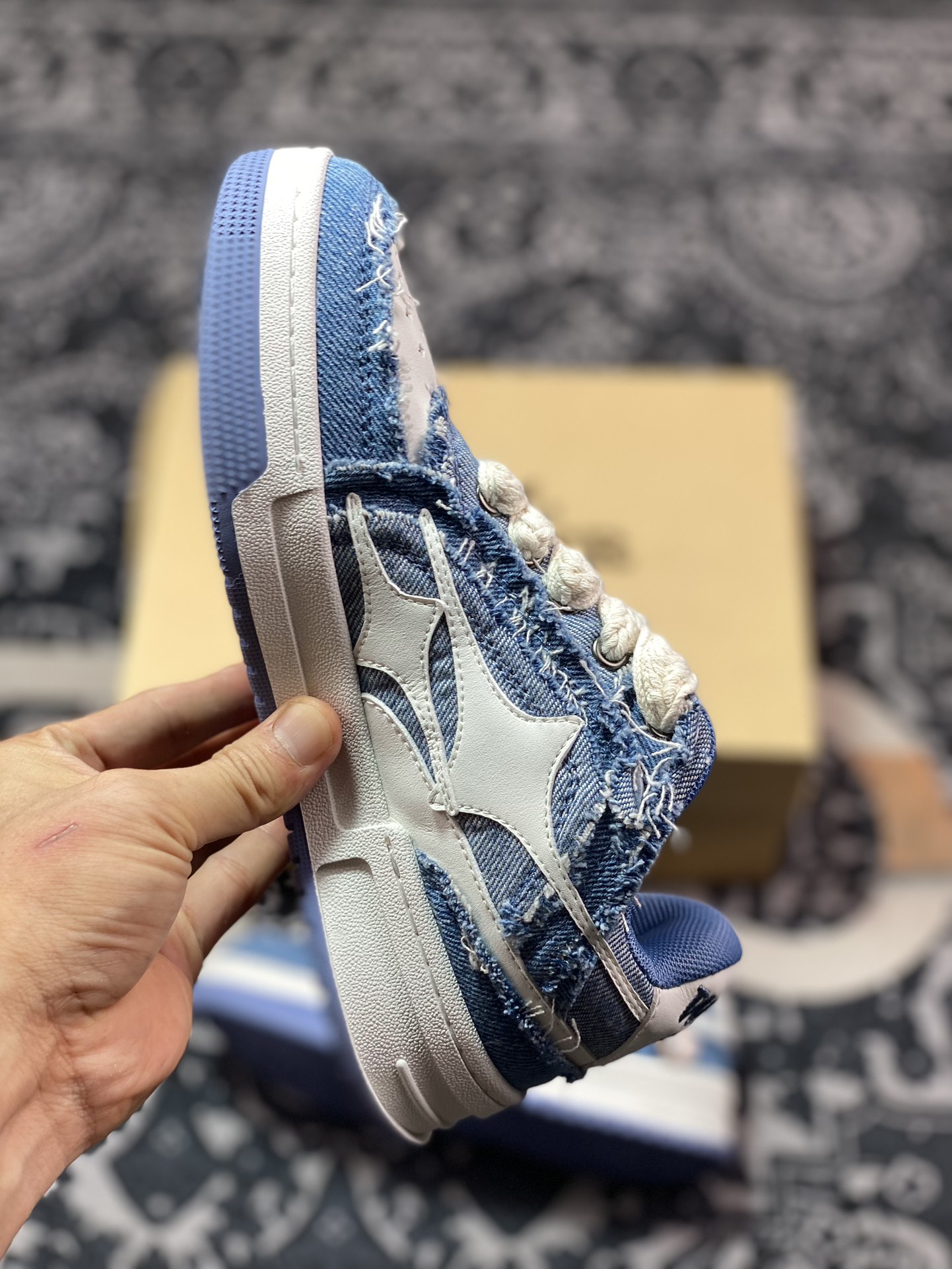 Killwinner Noah's ark Low Sneaker 破碎流星滑板板鞋“牛仔布浅蓝白流星”KWSH22070035