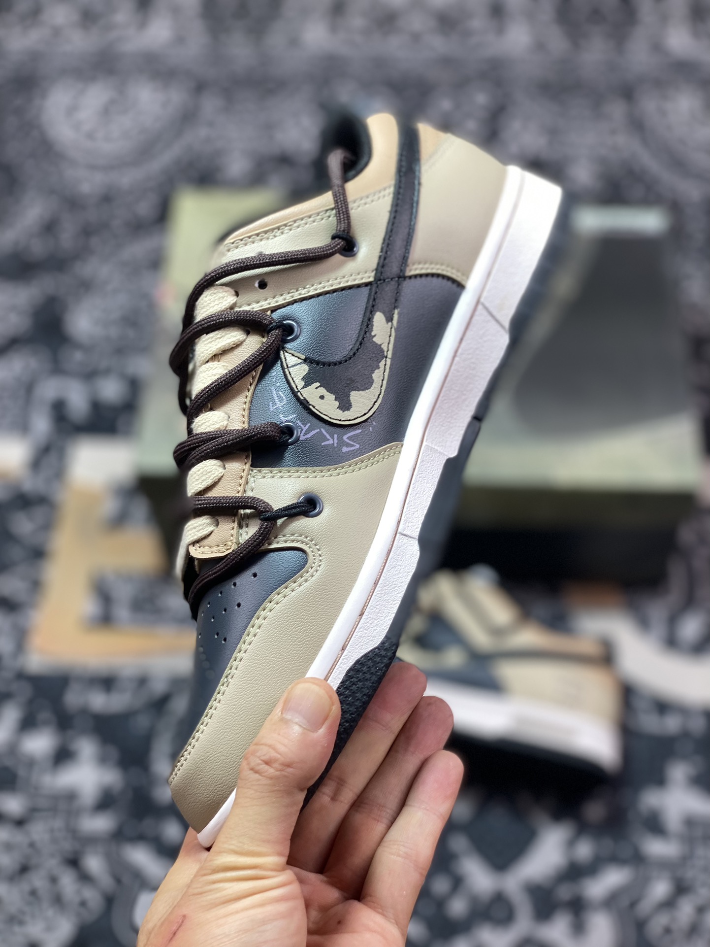 定制大盒 Nk Dunk Low 熊猫恶作剧-滑行轨迹 SB绑带低帮休闲板鞋 DD1391-100