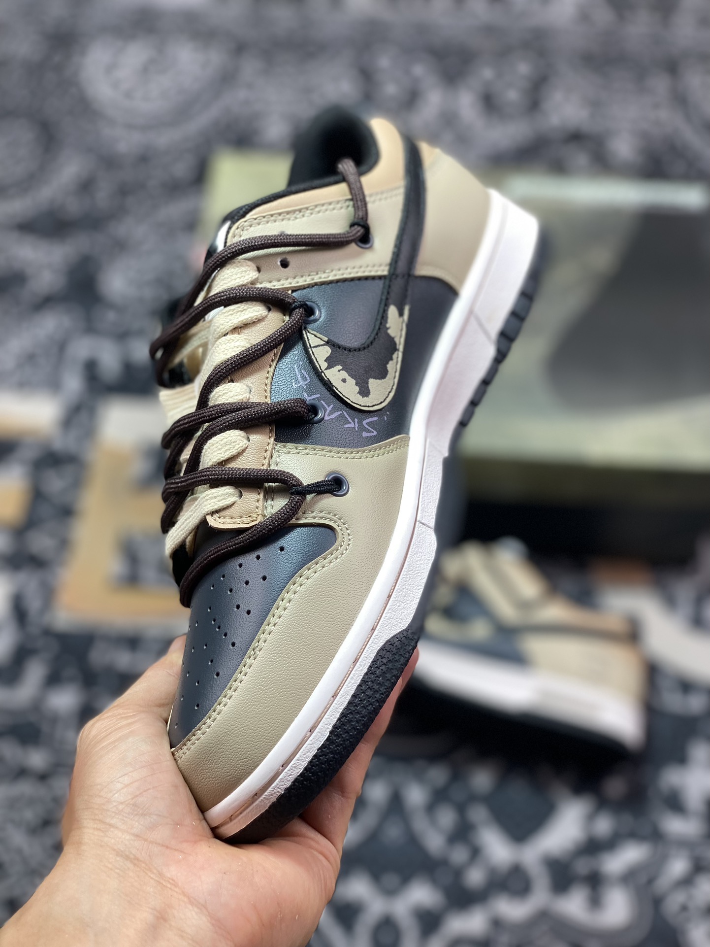 定制大盒 Nk Dunk Low 熊猫恶作剧-滑行轨迹 SB绑带低帮休闲板鞋 DD1391-100