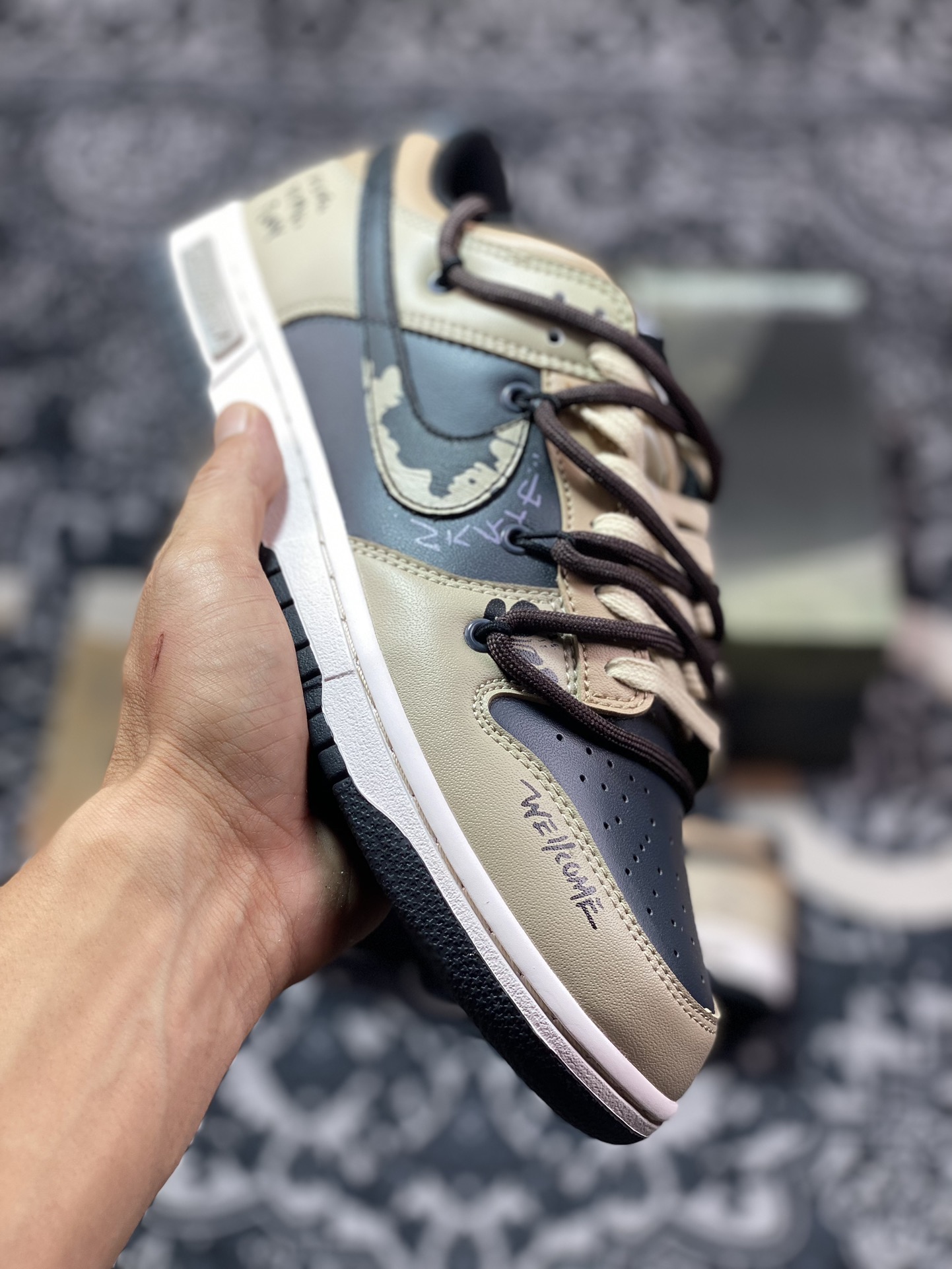 定制大盒 Nk Dunk Low 熊猫恶作剧-滑行轨迹 SB绑带低帮休闲板鞋 DD1391-100