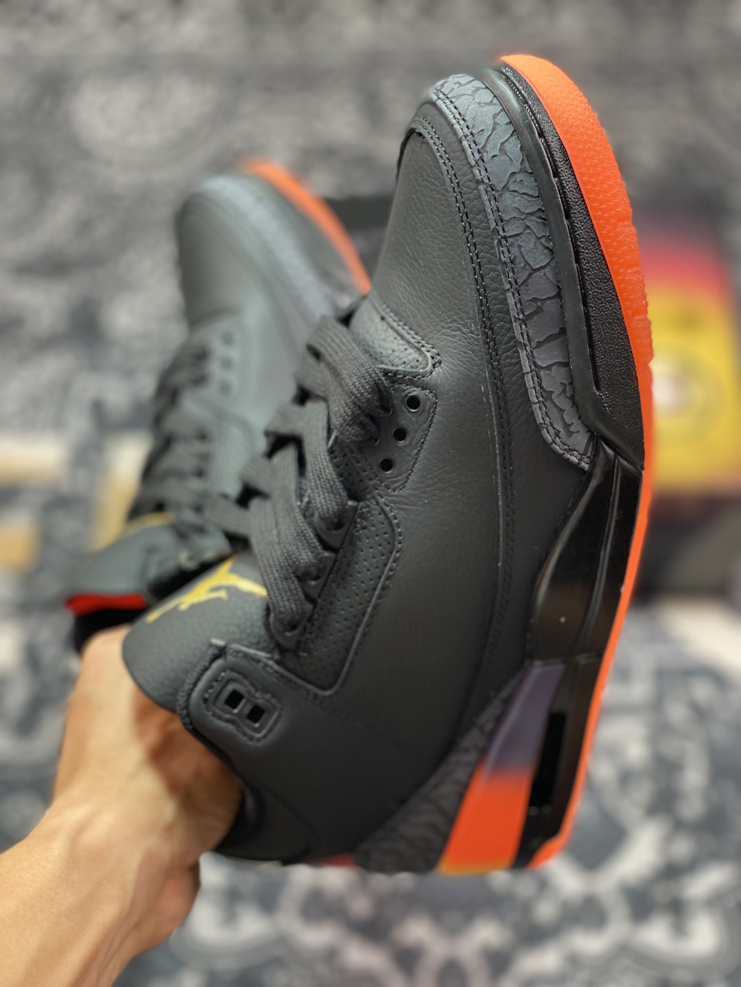 OWF纯原版 J Balvin x Air Jordan AJ3 联名黑红 彩虹渐变 FN0344-001