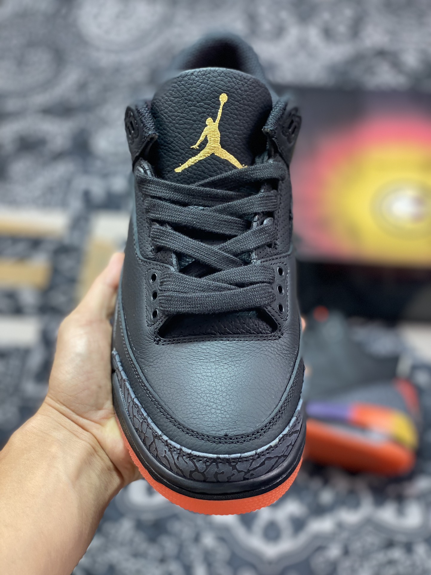 OWF纯原版 J Balvin x Air Jordan AJ3 联名黑红 彩虹渐变 FN0344-001