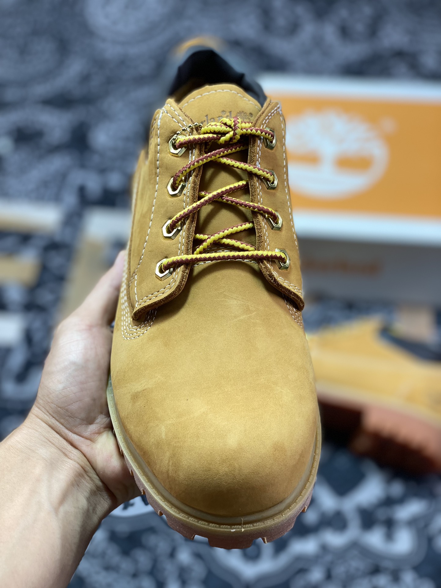 天伯伦Timberland Men's Claic Oxford Waterproof Boots男款低帮防水沙漠工装休闲马丁低靴“麦黄黑”TB073538-713